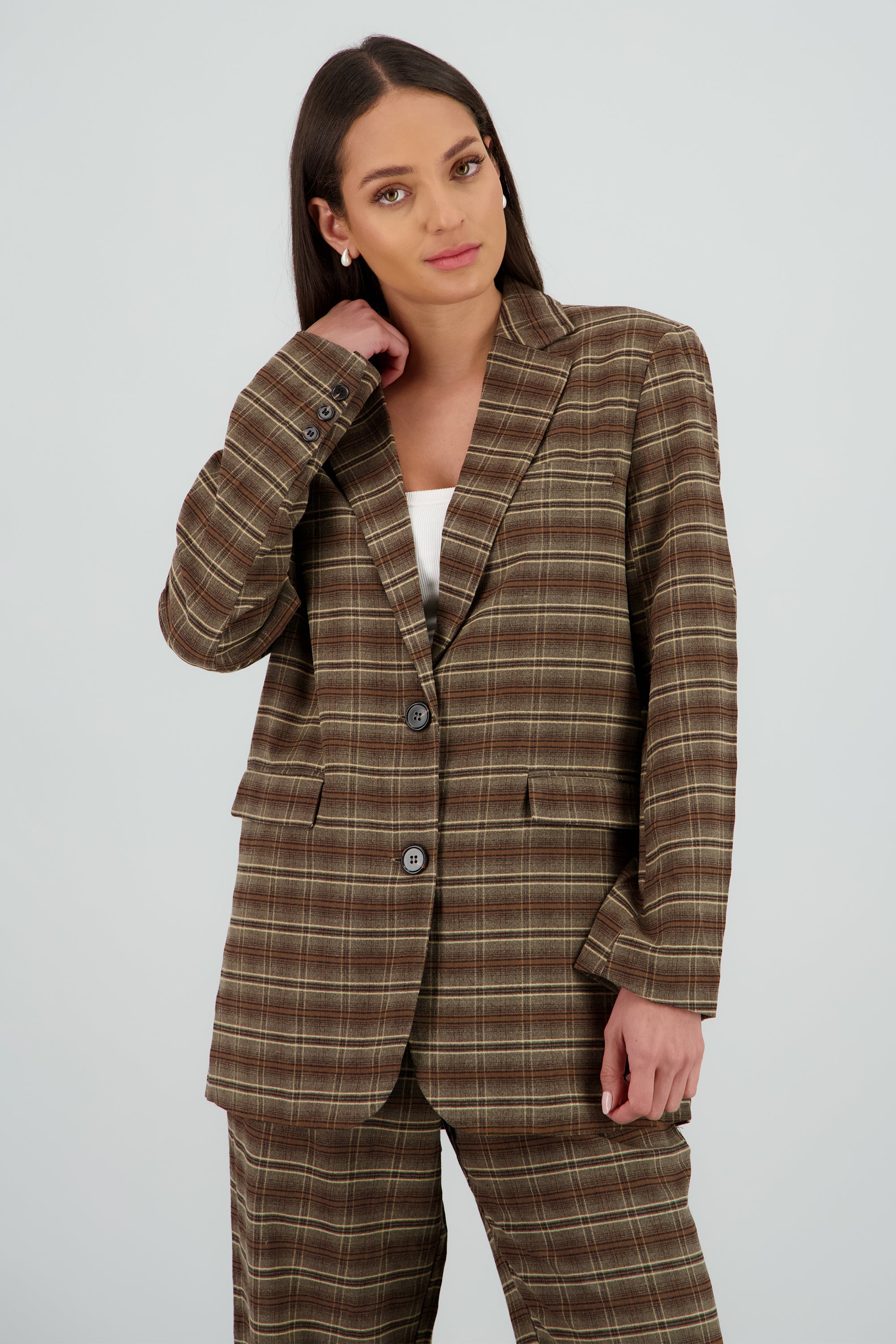 Saco oversized cuadros CAFE