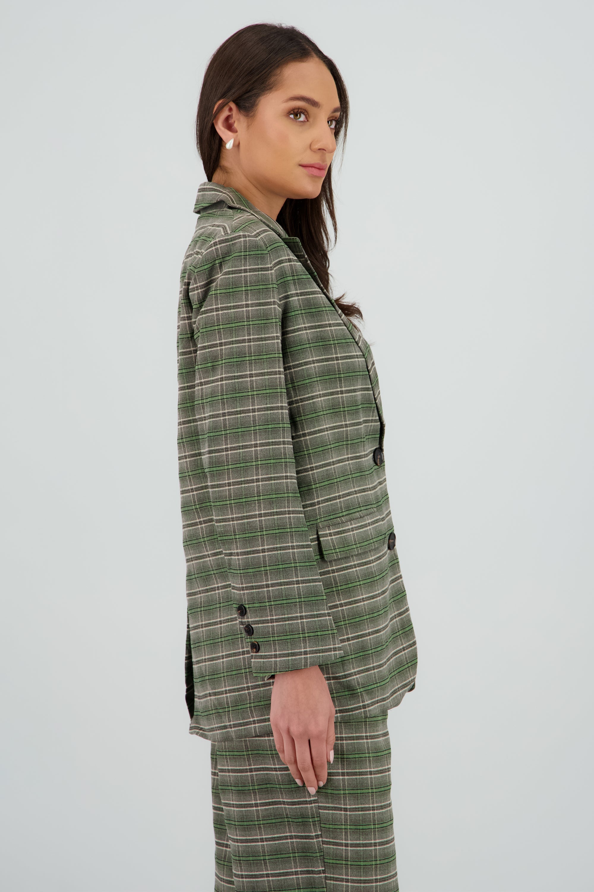 Saco oversized cuadros GRIS