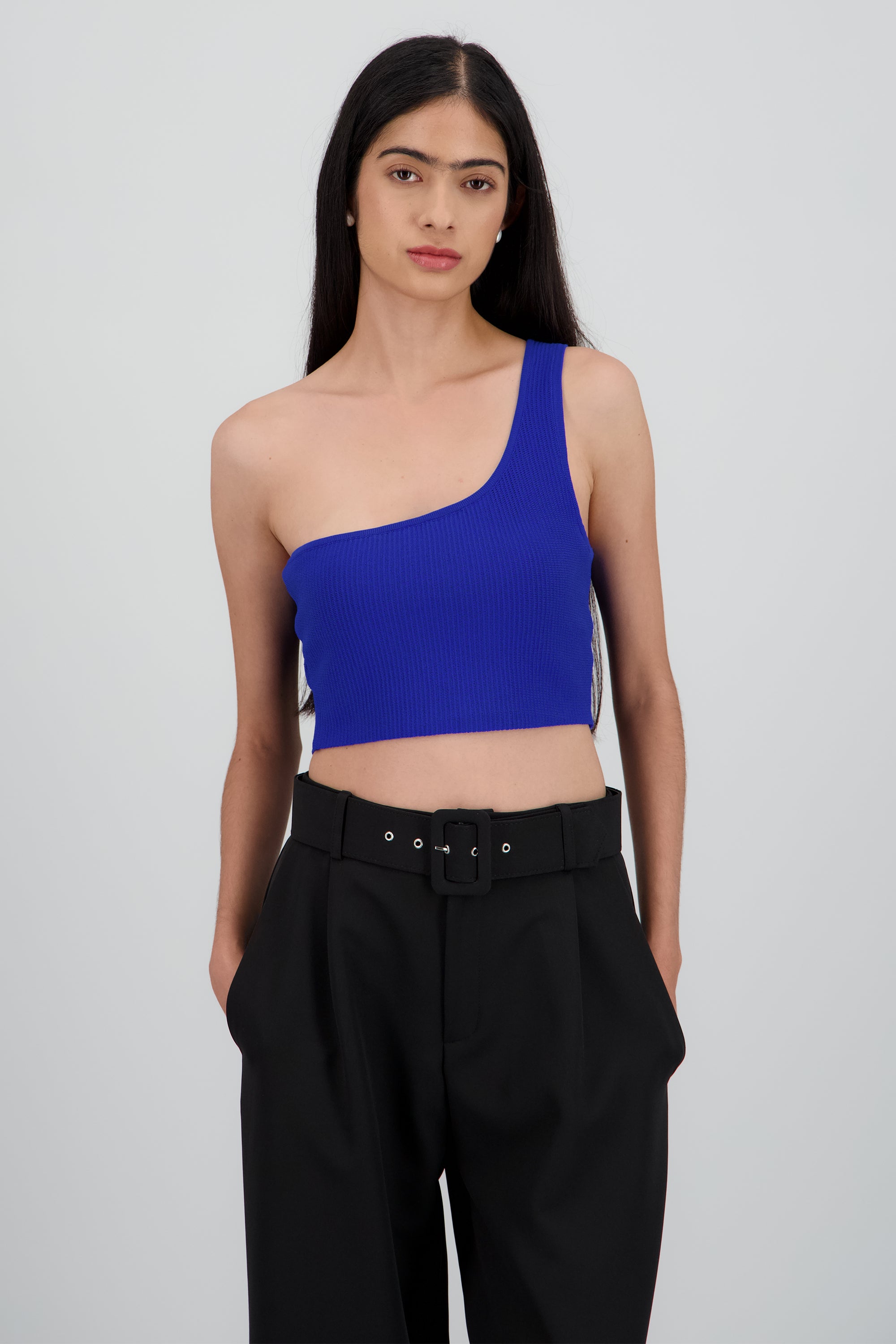 Top one shoulder AZUL REY