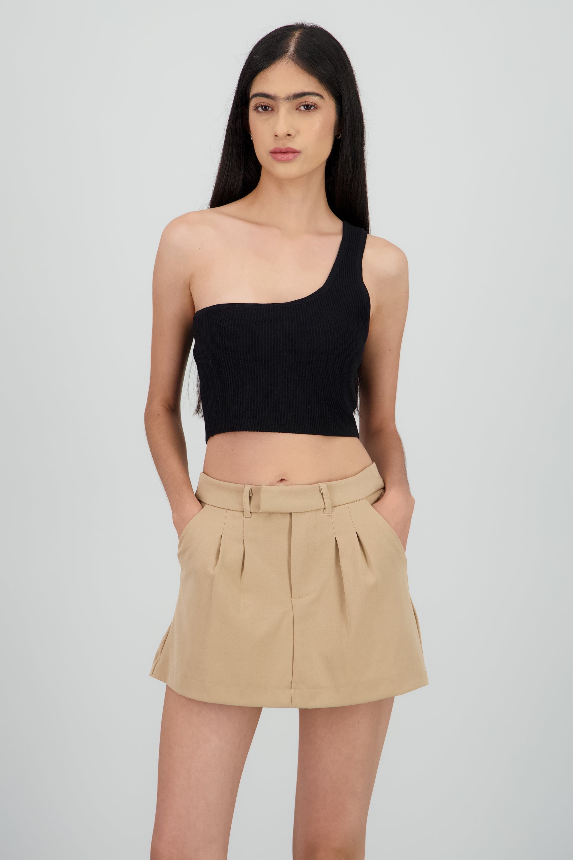 Top one shoulder NEGRO