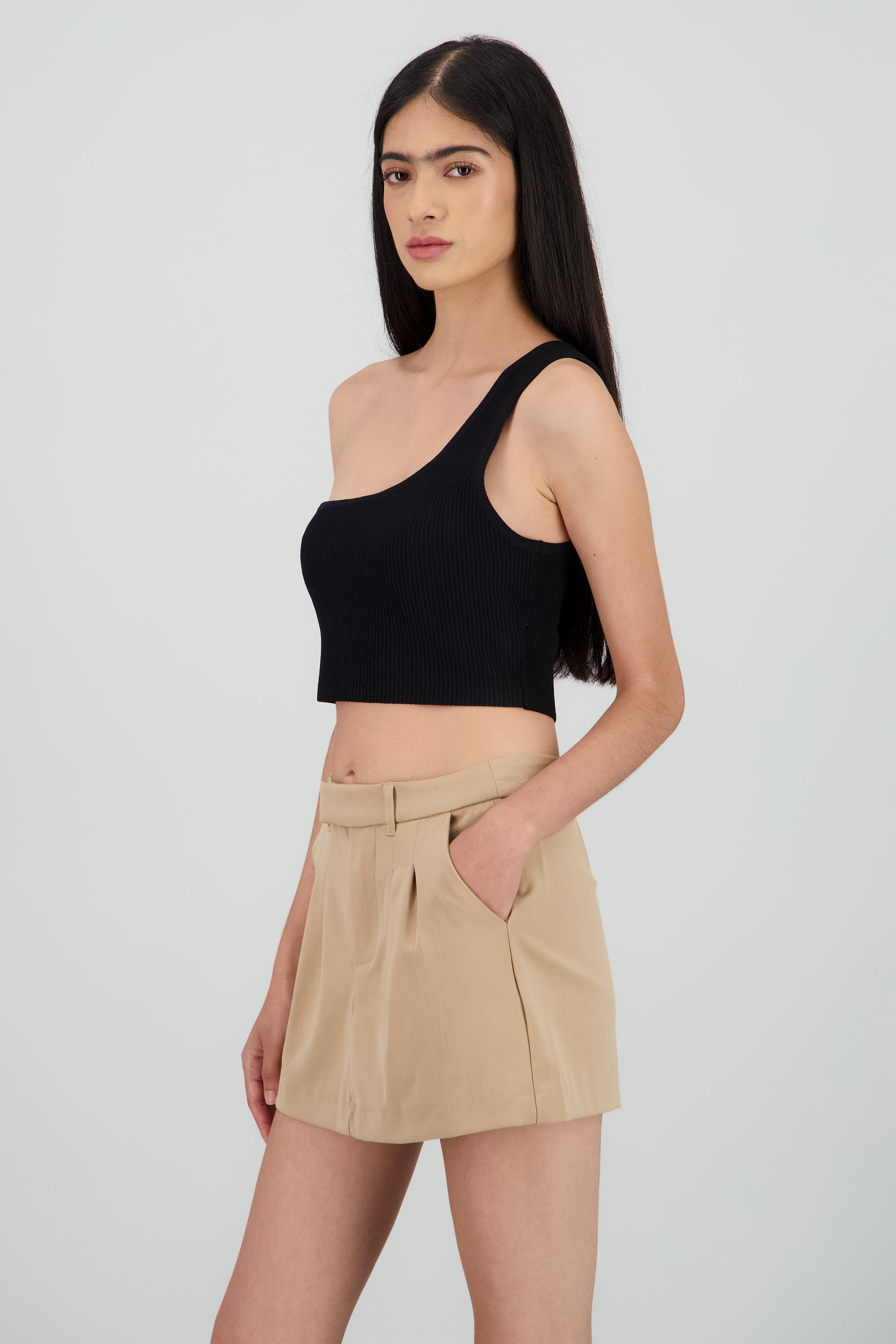 Top one shoulder NEGRO