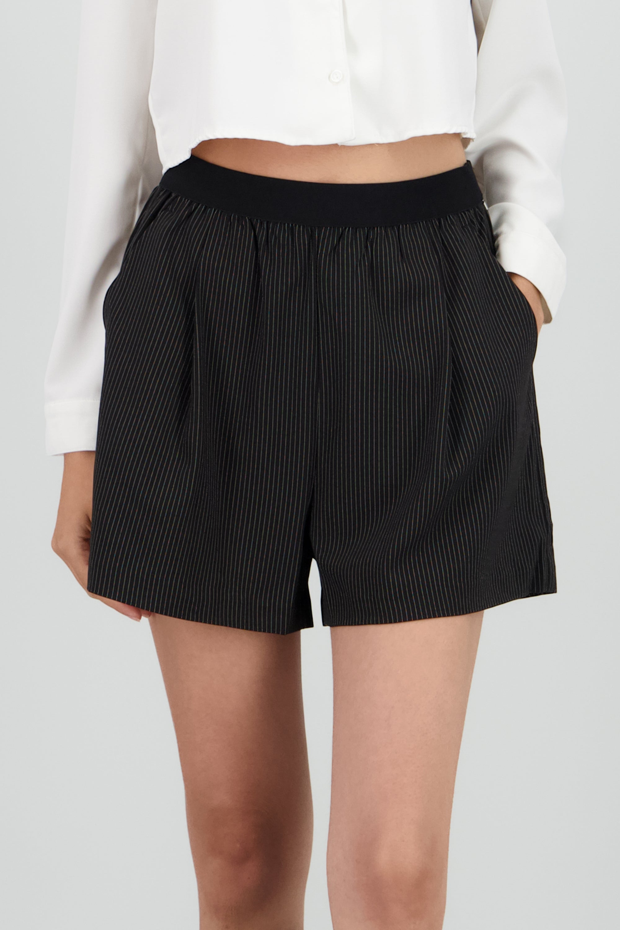 Short rayas pretina lisa NEGRO