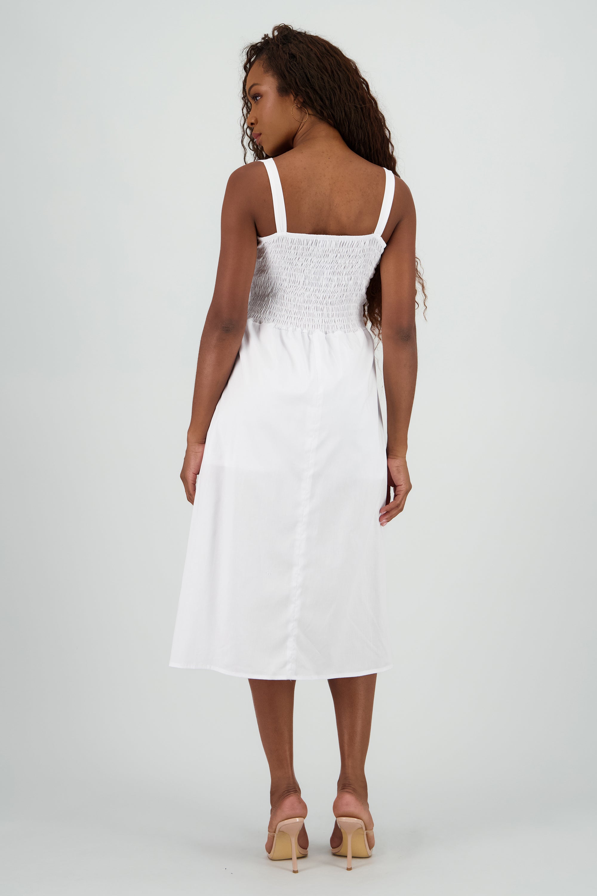 Vestido maxi ligero con bolsas BLANCO