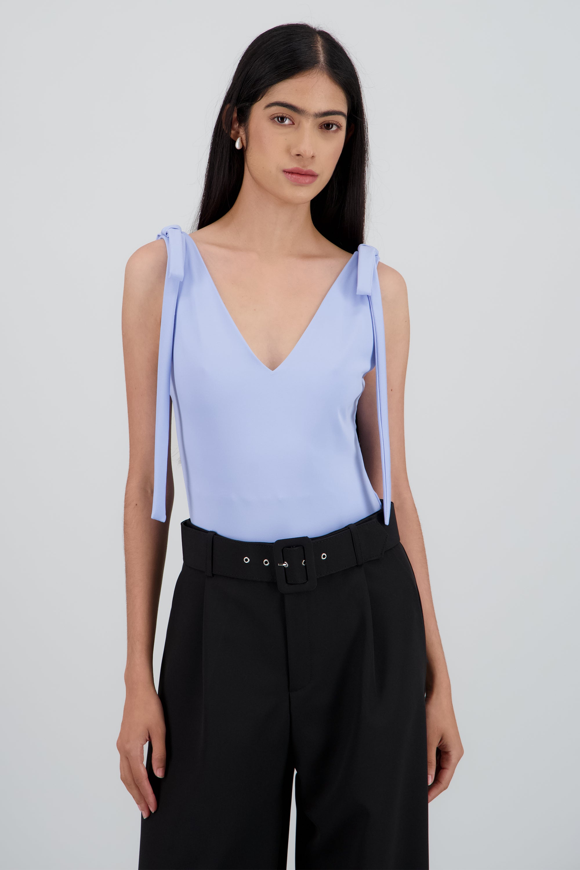 Bodysuit moños escote V AZUL CIELO