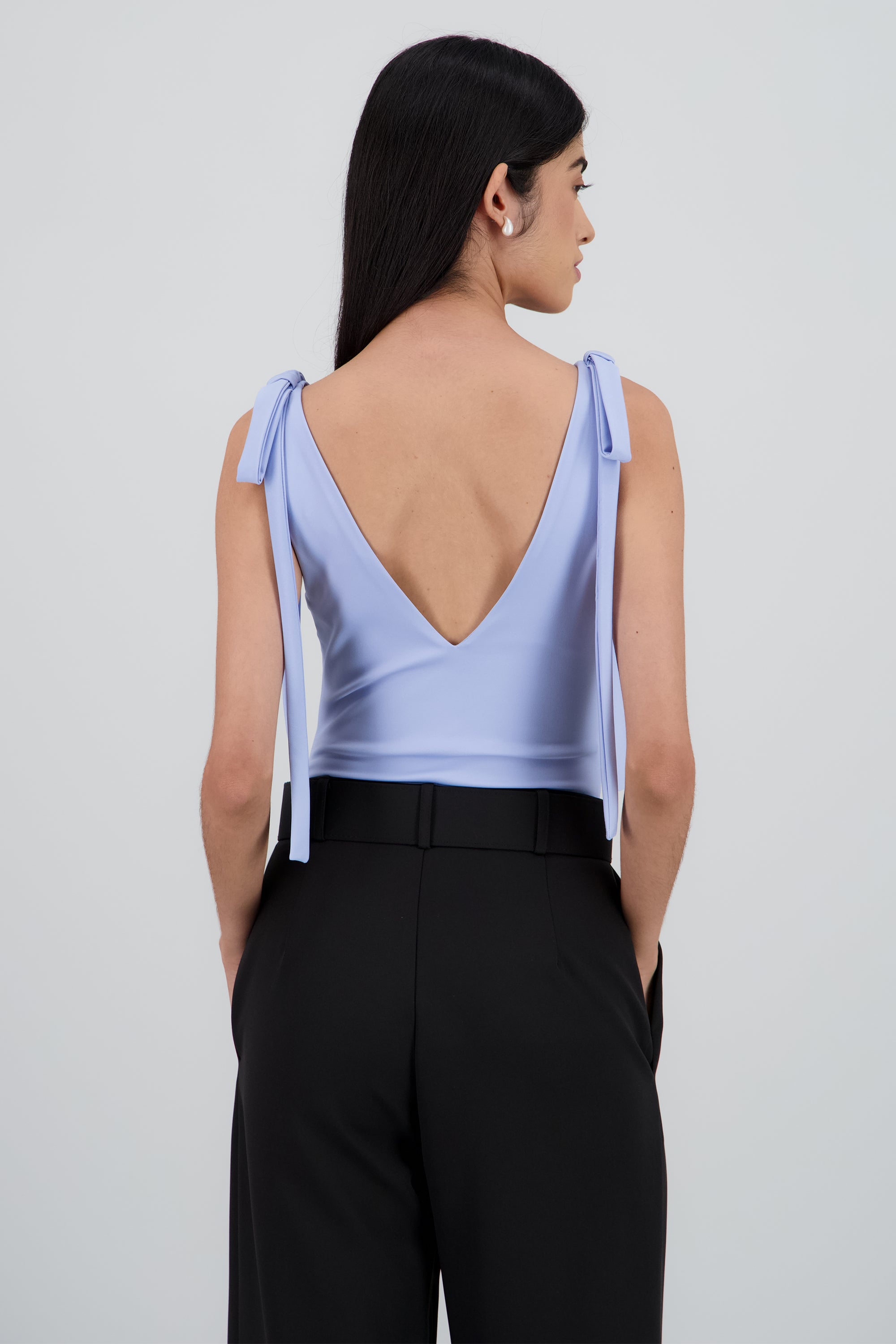 Bodysuit moños escote V AZUL CIELO