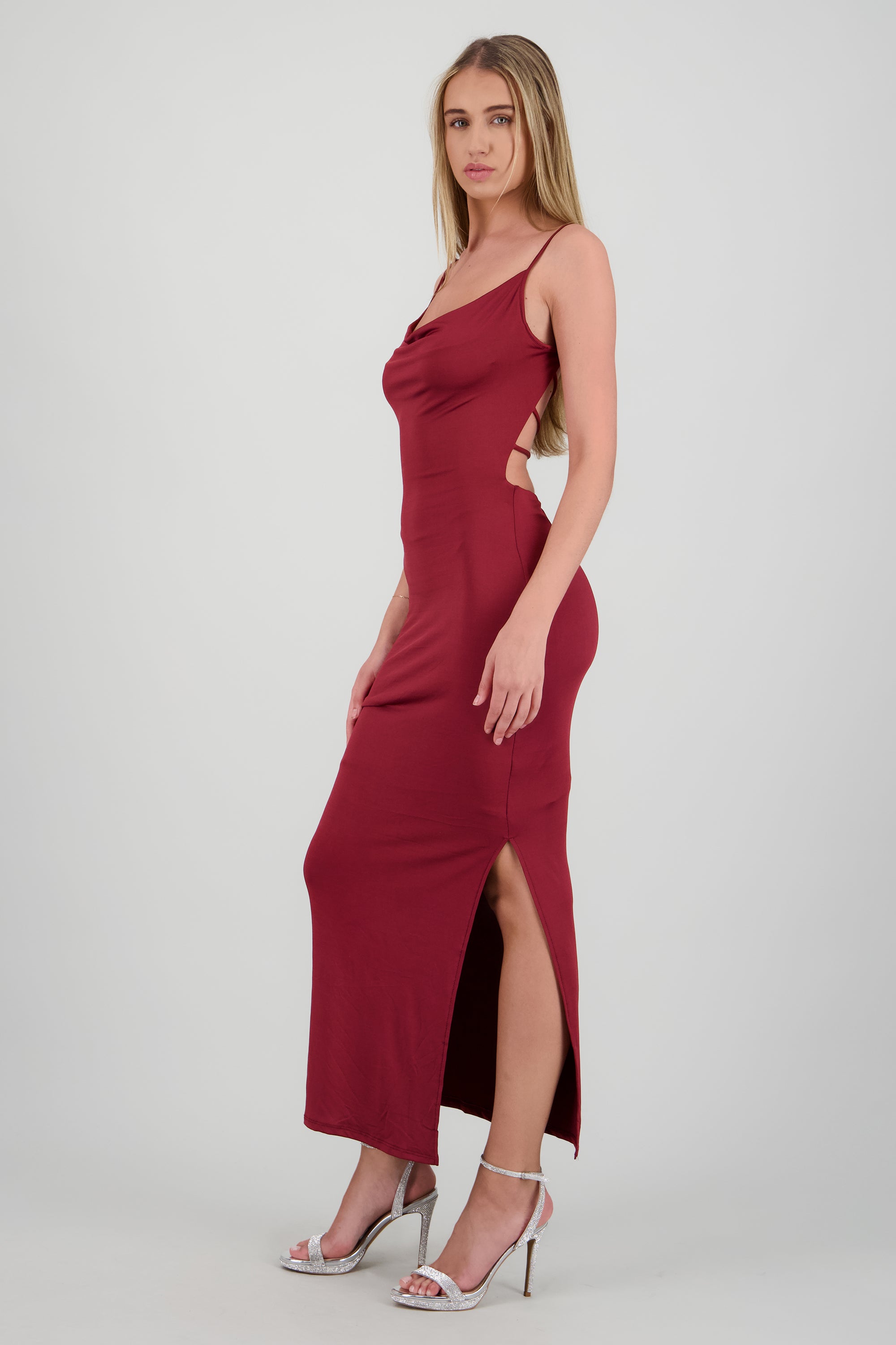 Tacon media plataforma tiras brillos PLATA