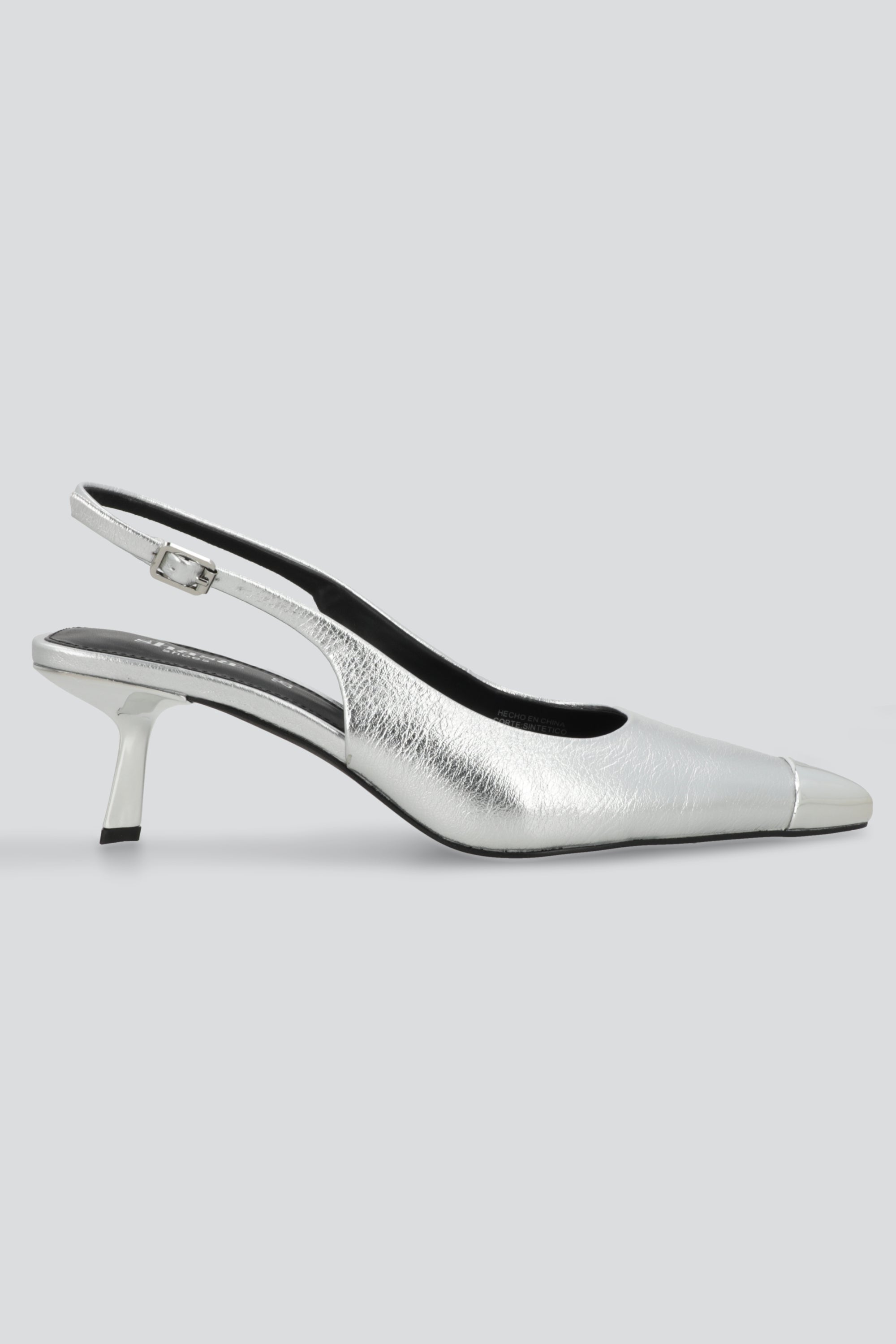 Tacon puntal slingback detalle metal PLATA