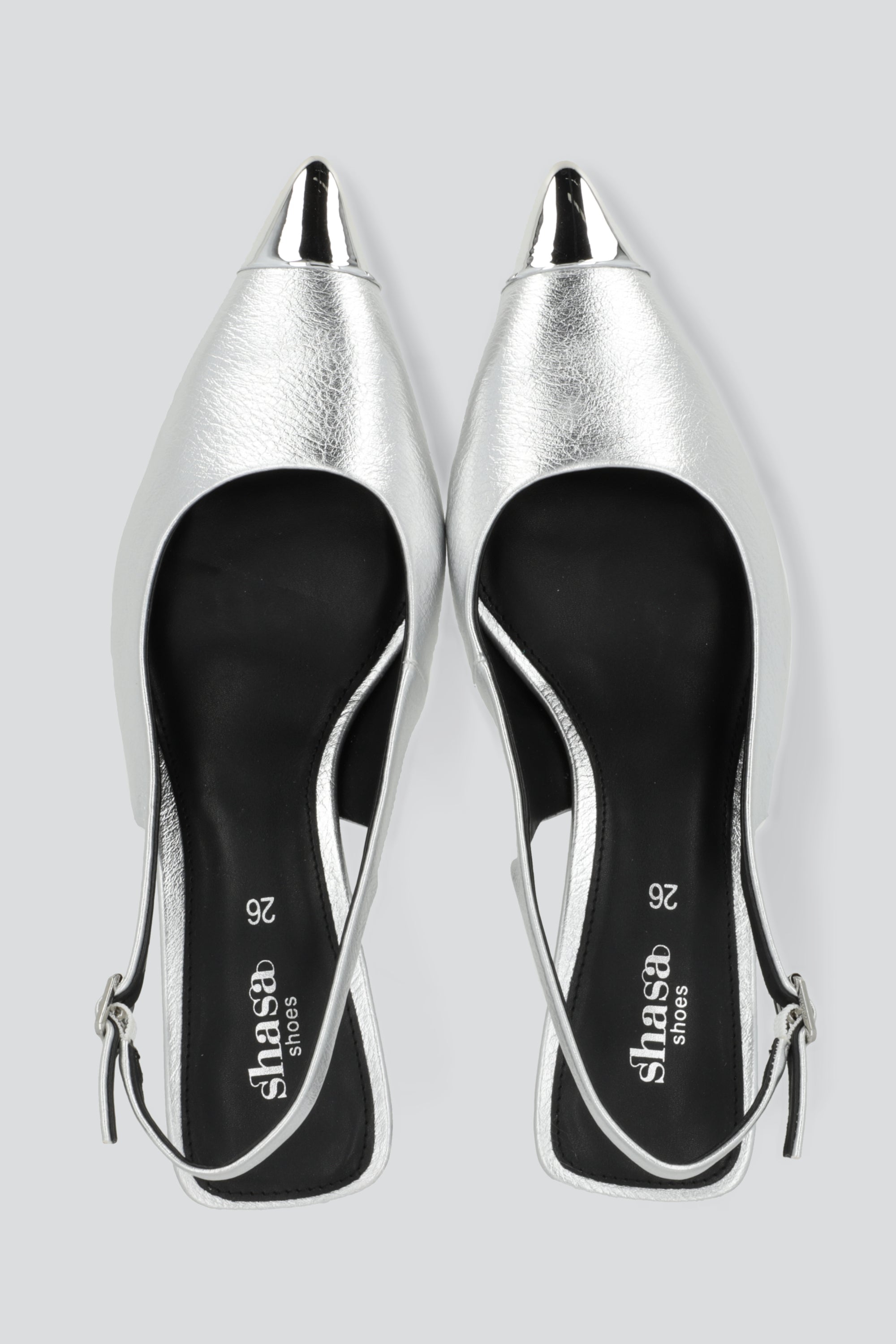 Tacon puntal slingback detalle metal PLATA
