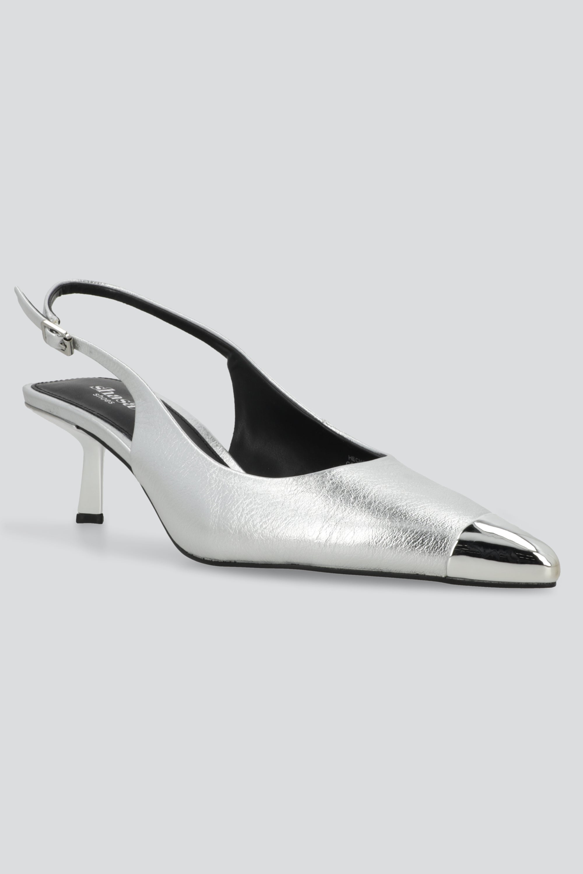 Tacon puntal slingback detalle metal PLATA