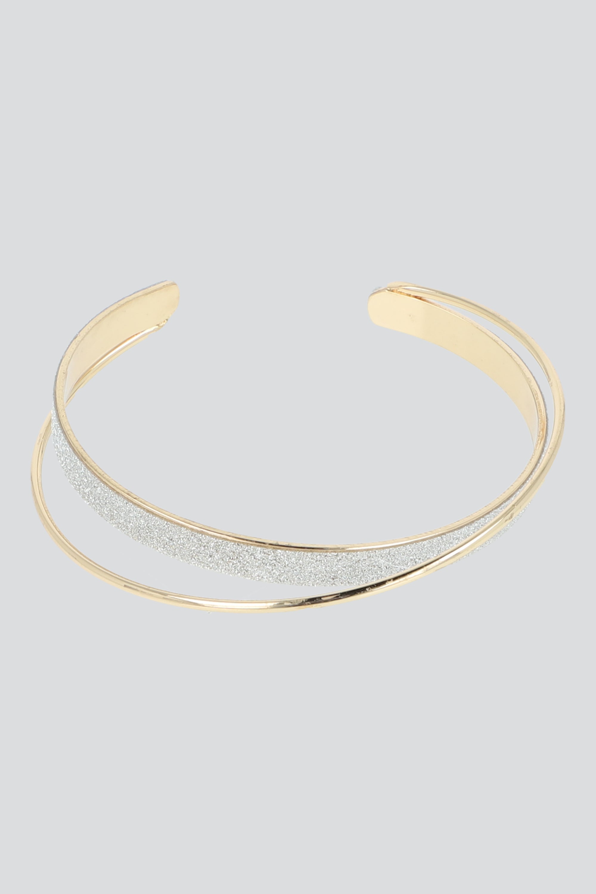 Cuff 2 lineas glitter ORO