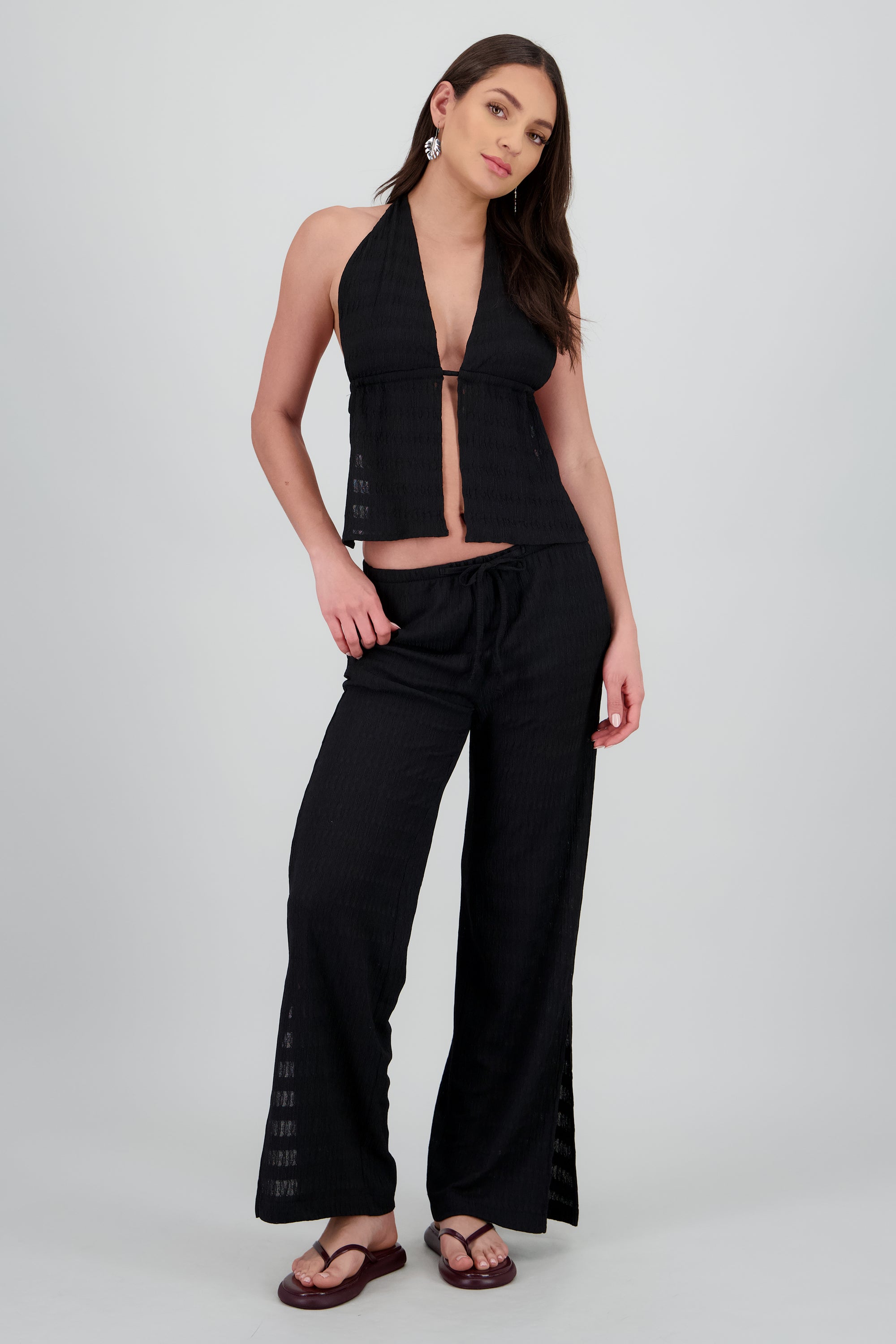 Sandalia pata de gallo suela chunky CIRUELA