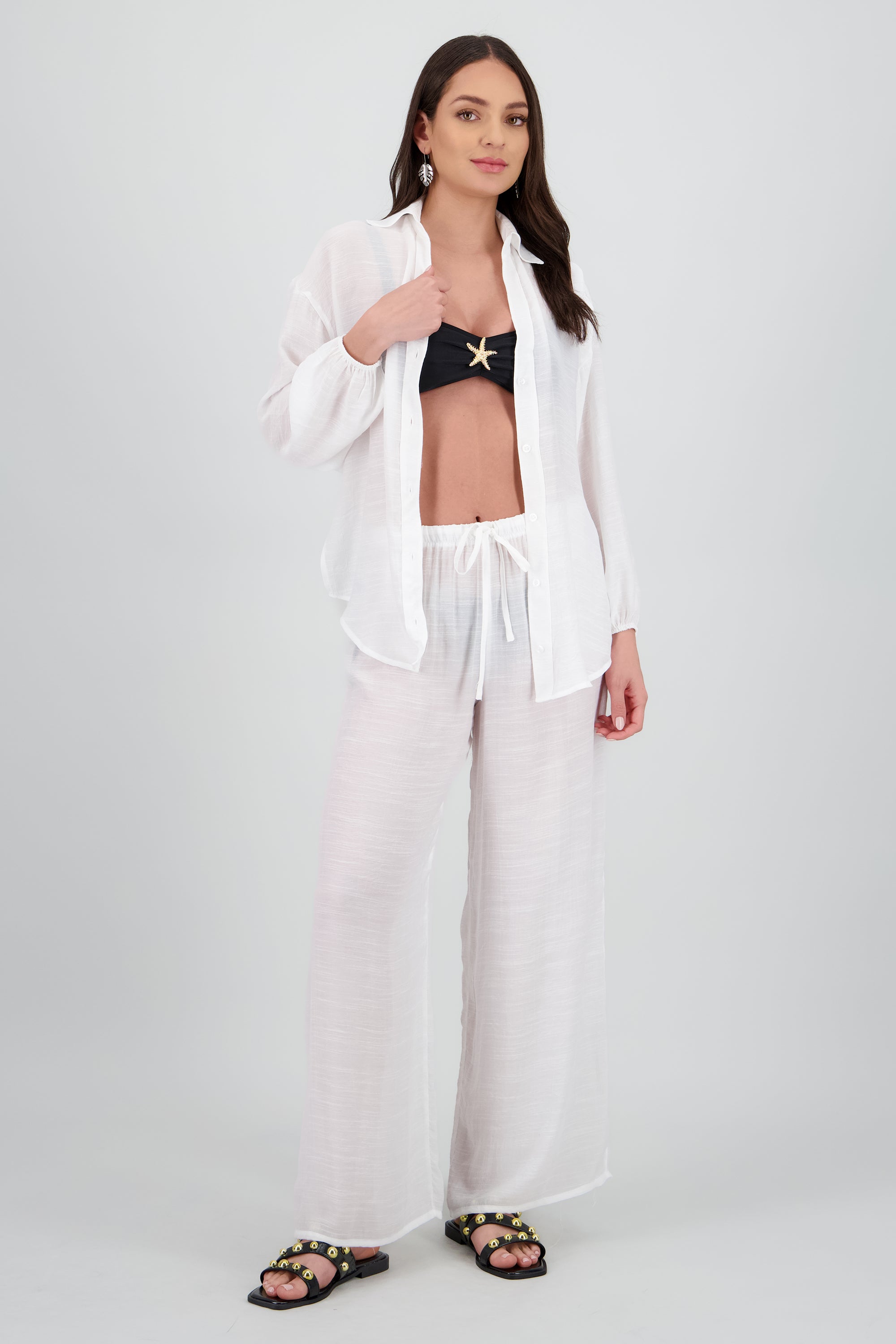 Sandalia tiras stud mega NEGRO