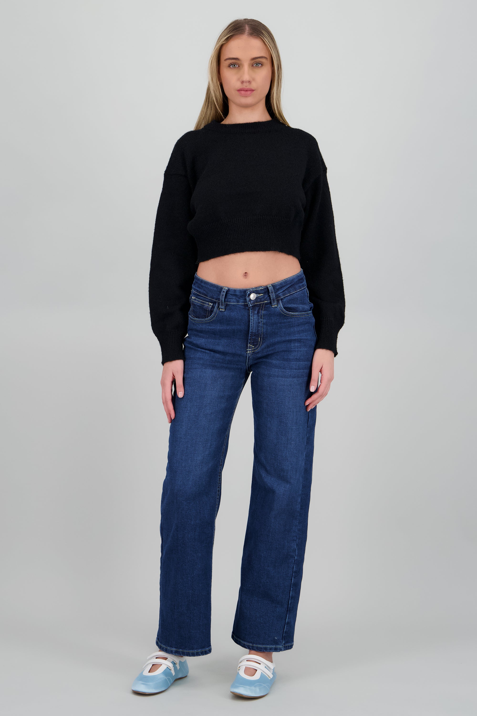 Tenis flat mary jane AZUL CIELO