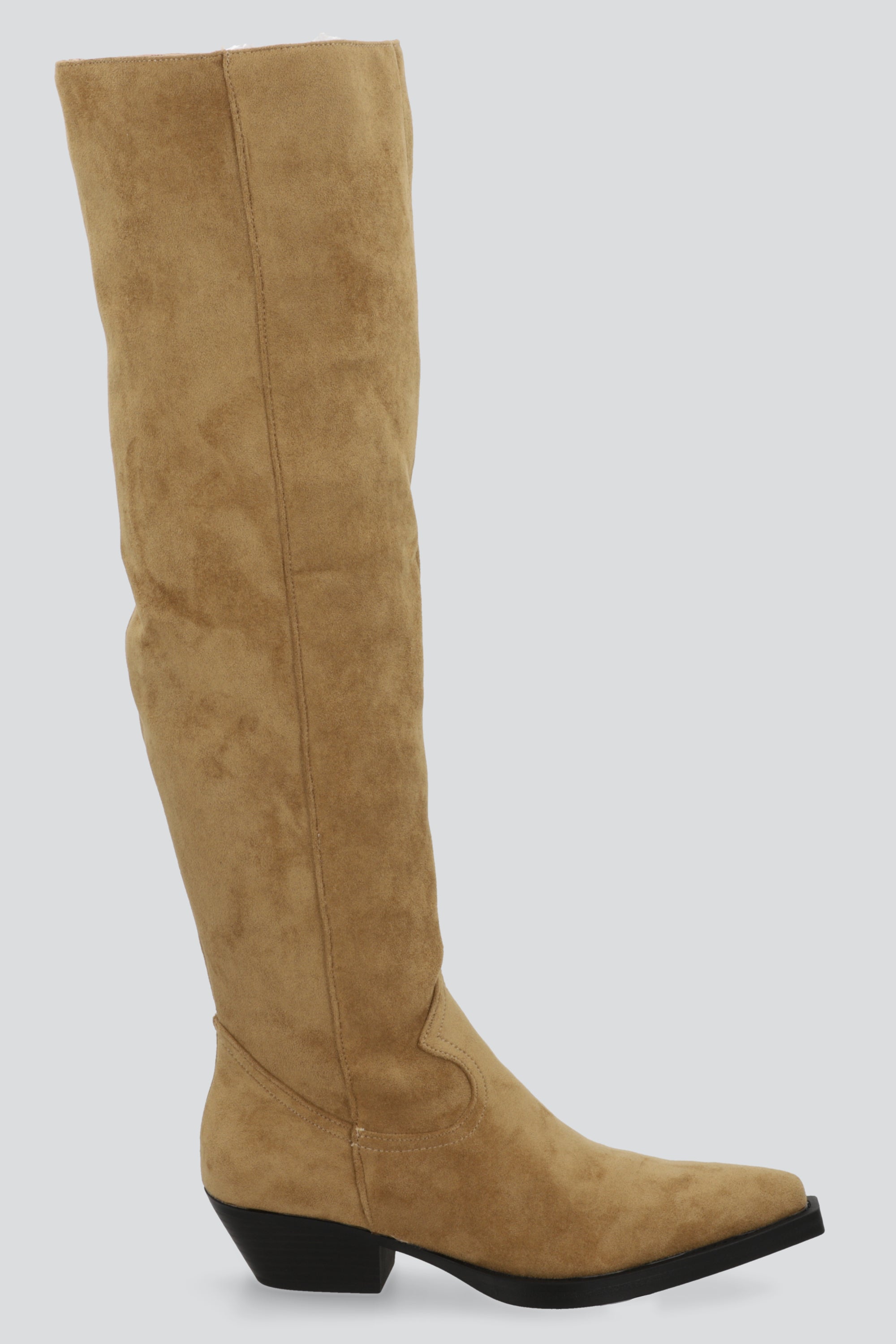 Bota vaquera overknee gamucina TAUPE