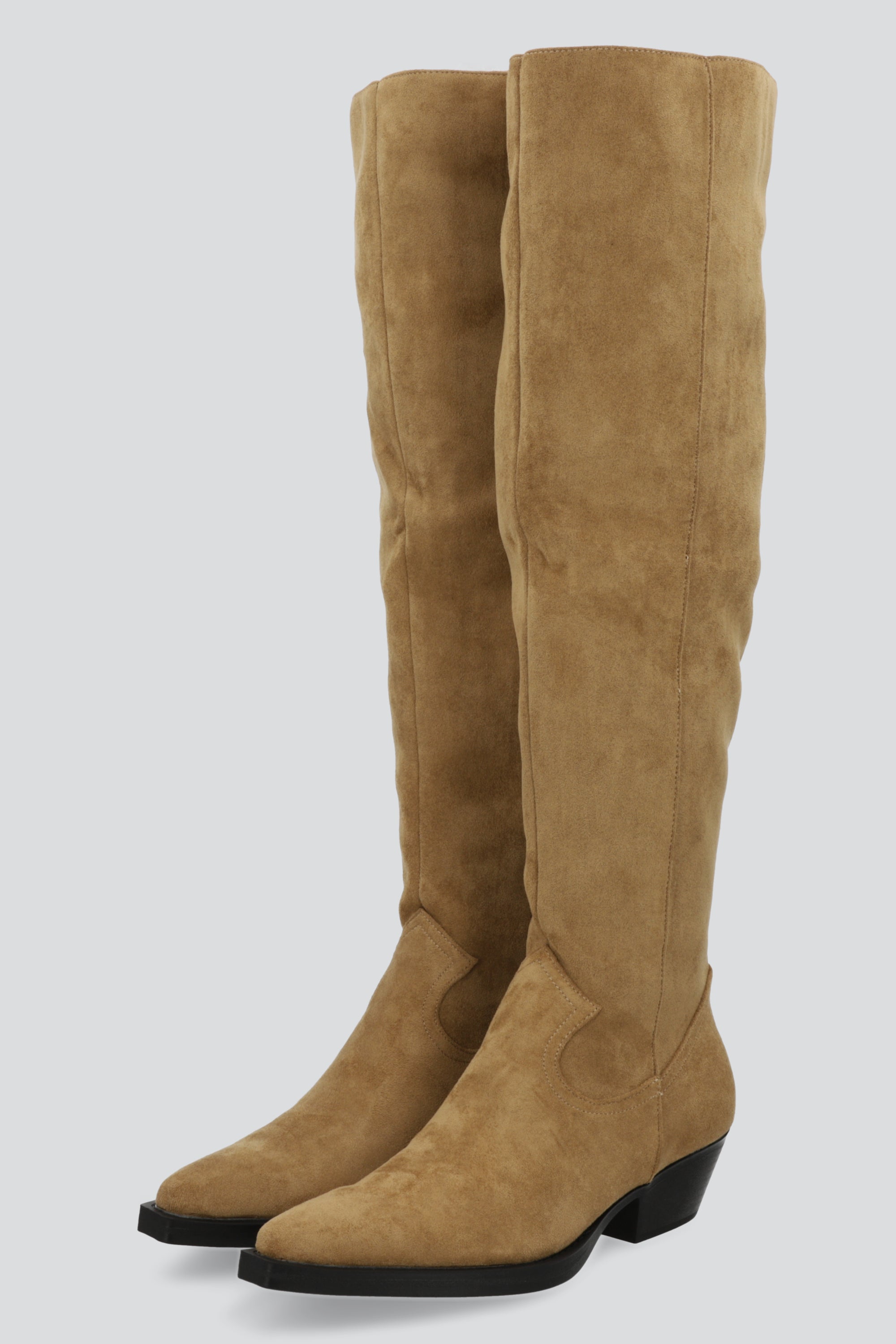 Bota vaquera overknee gamucina TAUPE
