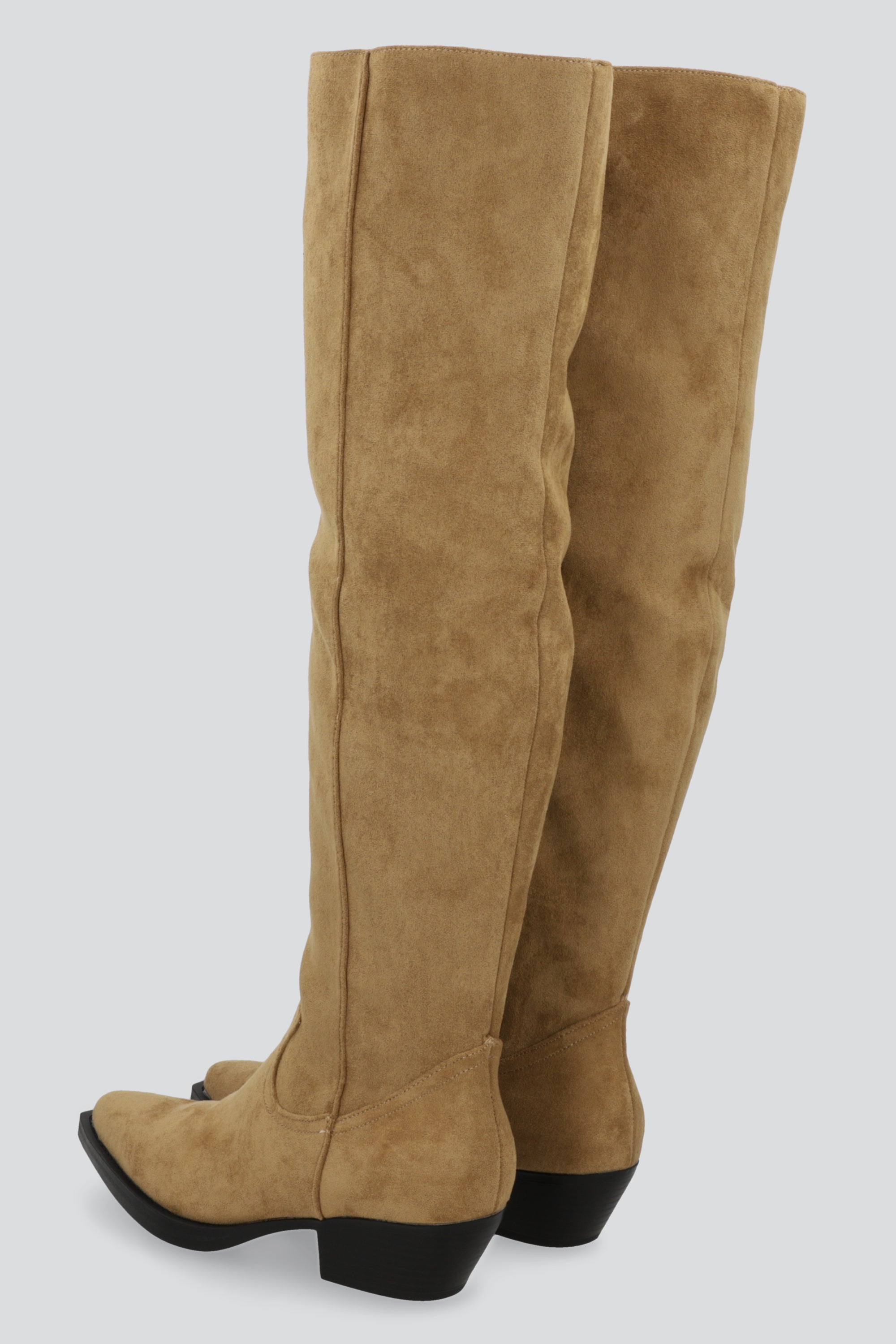 Bota vaquera overknee gamucina TAUPE