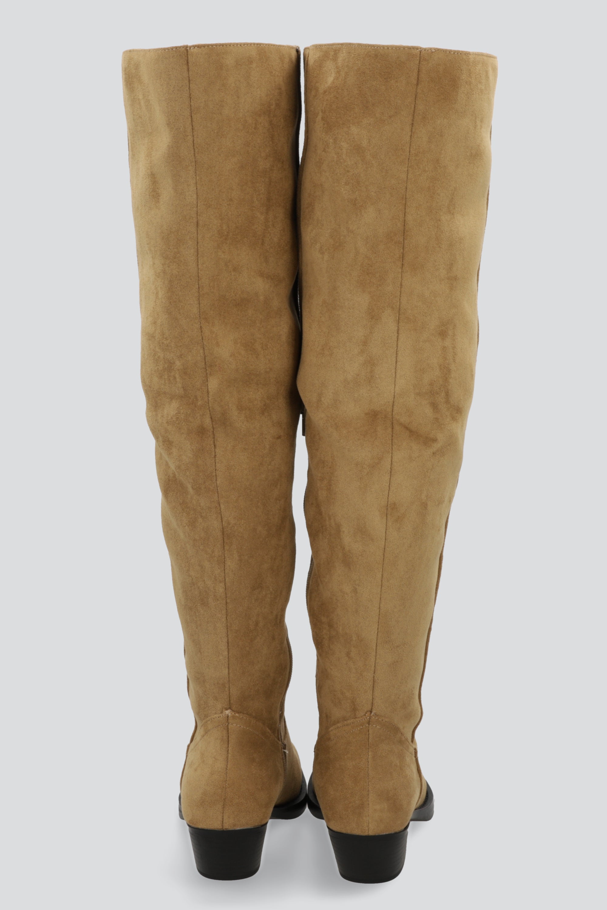 Bota vaquera overknee gamucina TAUPE