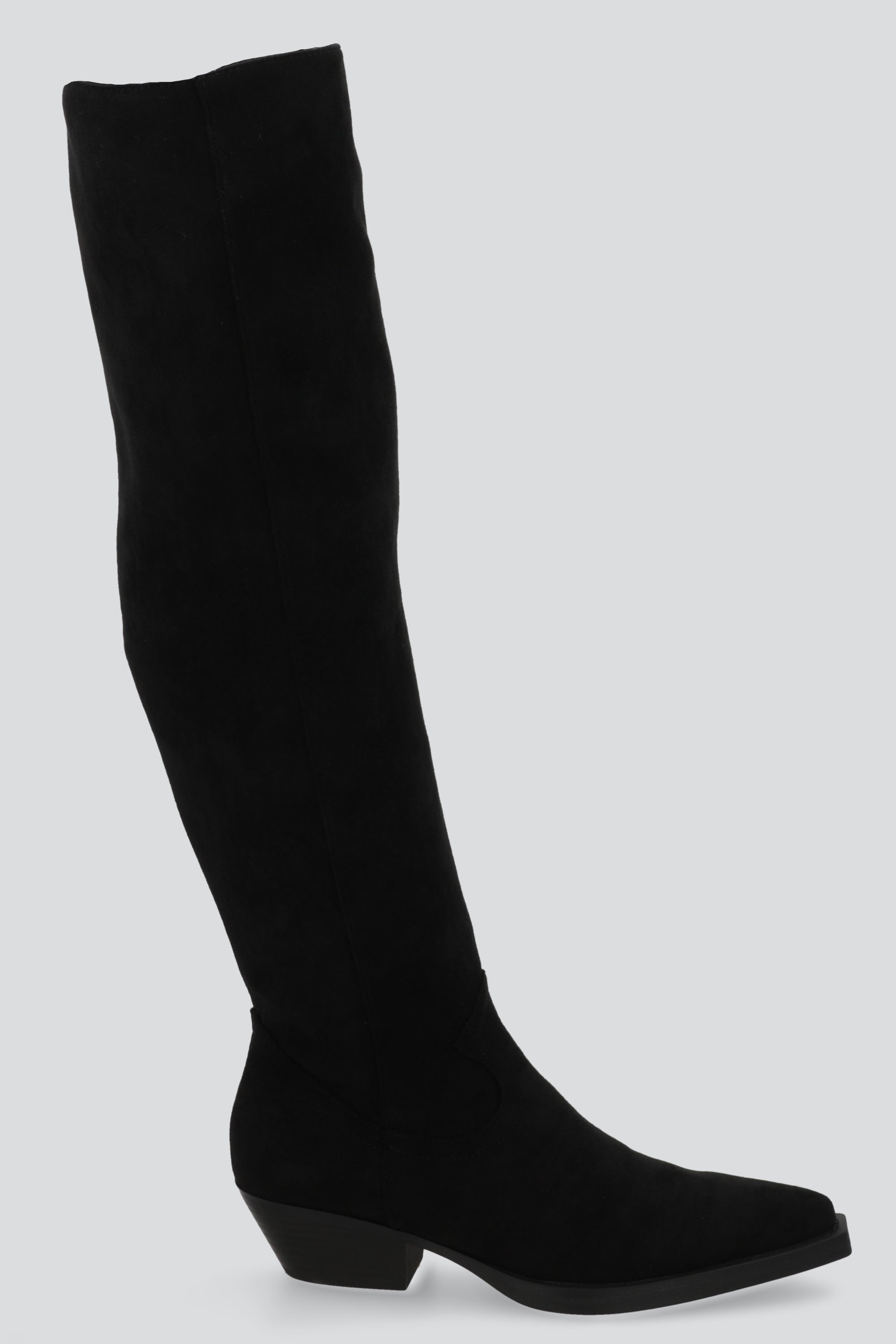 Bota vaquera overknee gamucina NEGRO