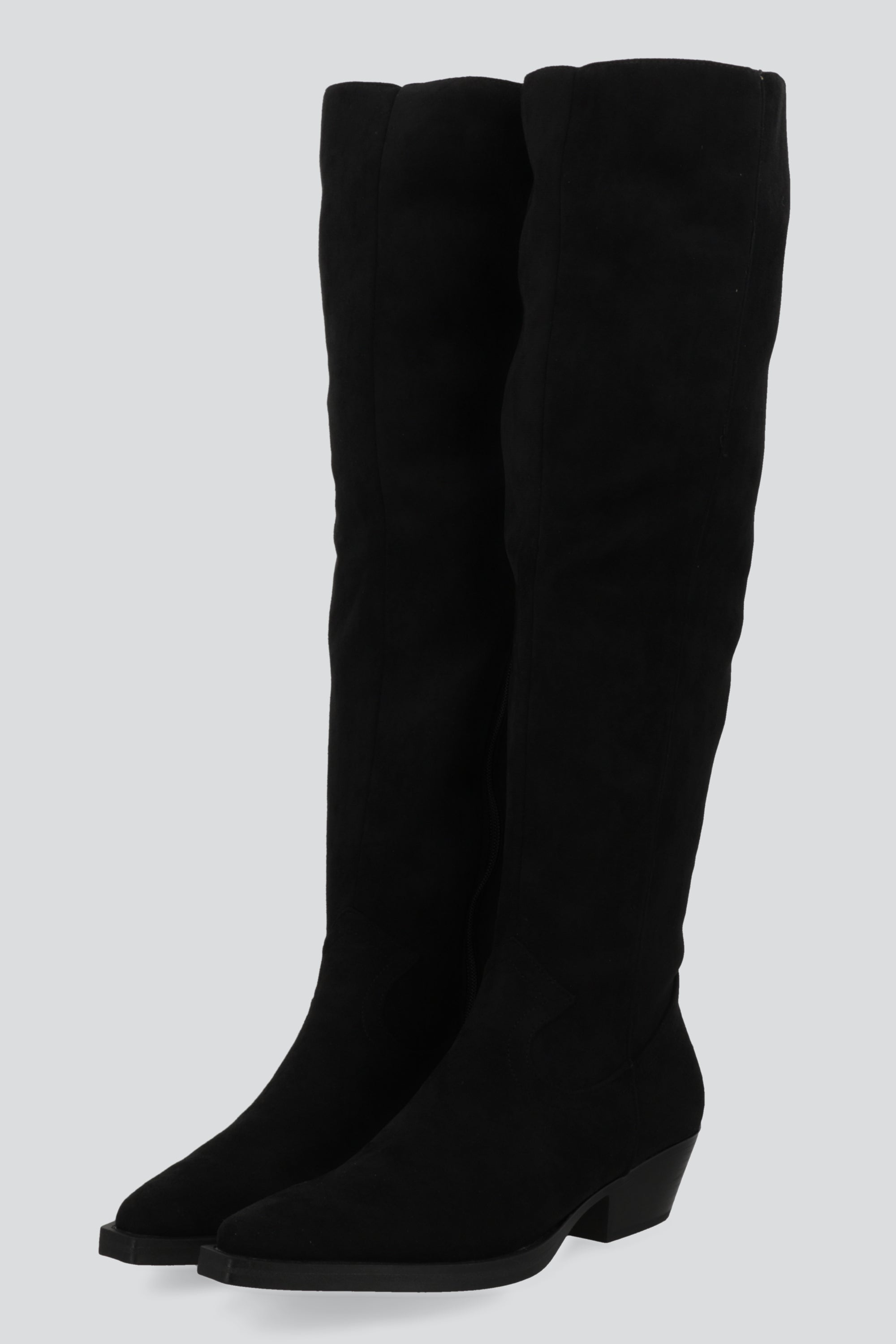 Bota vaquera overknee gamucina NEGRO