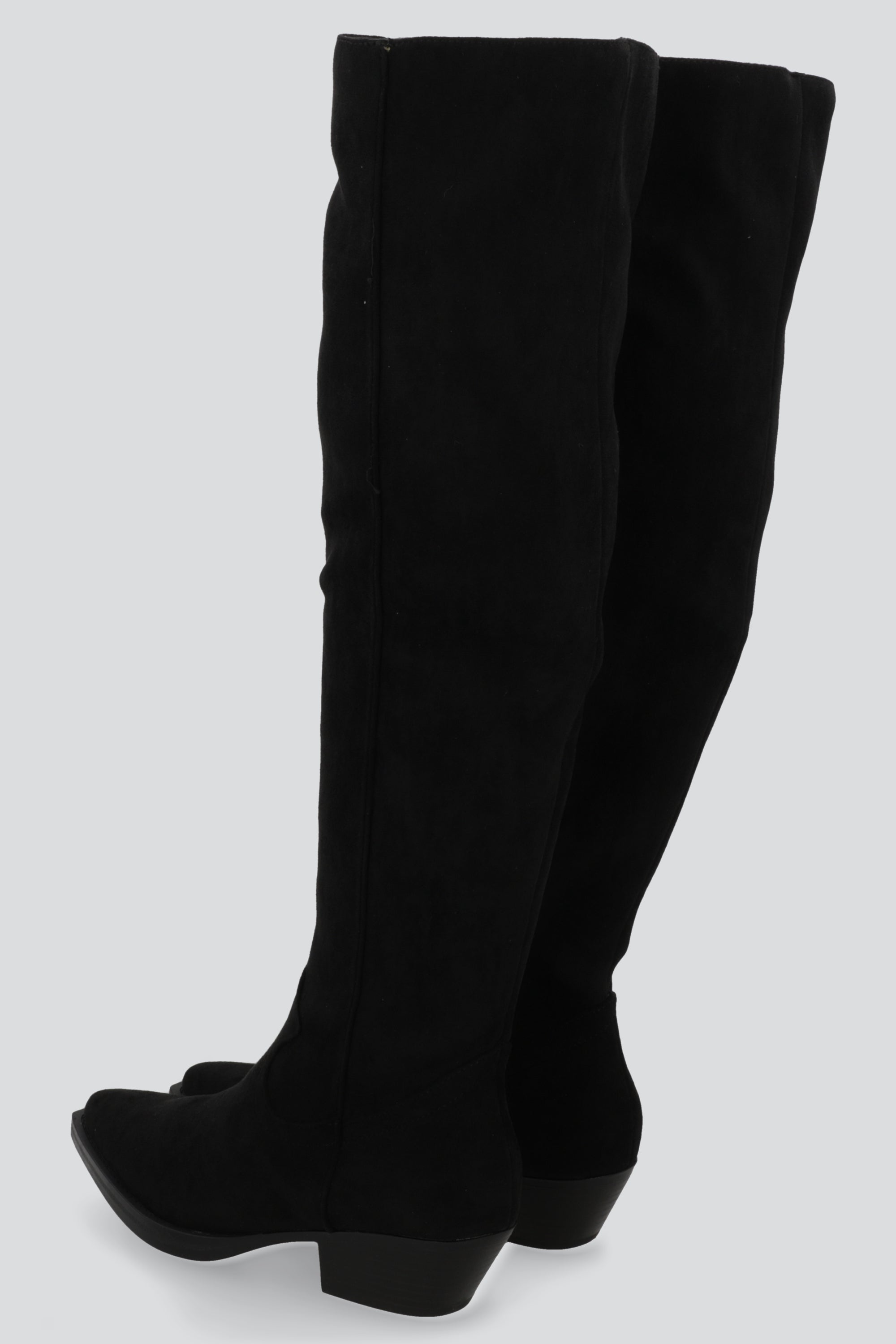 Bota vaquera overknee gamucina NEGRO