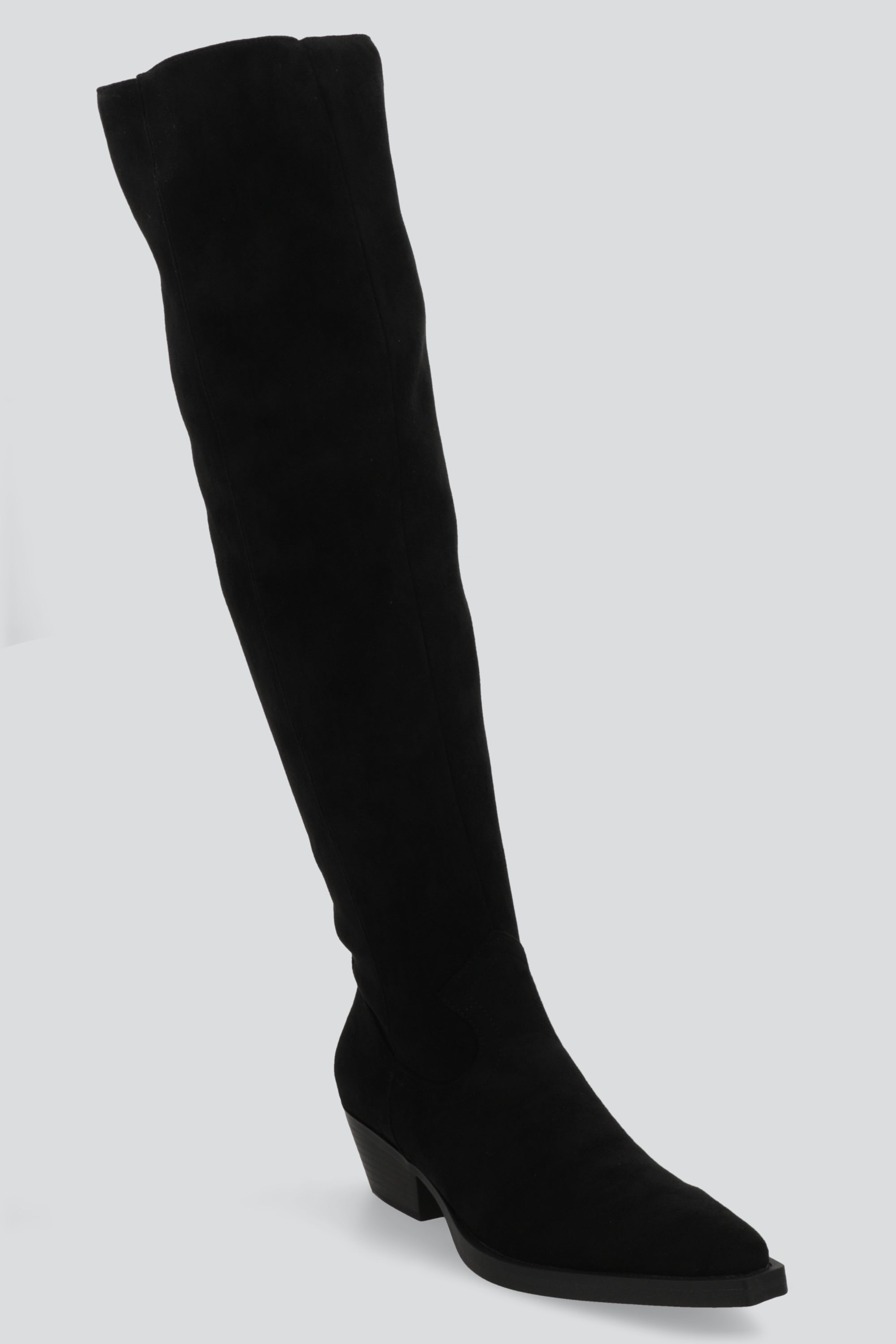Bota vaquera overknee gamucina NEGRO