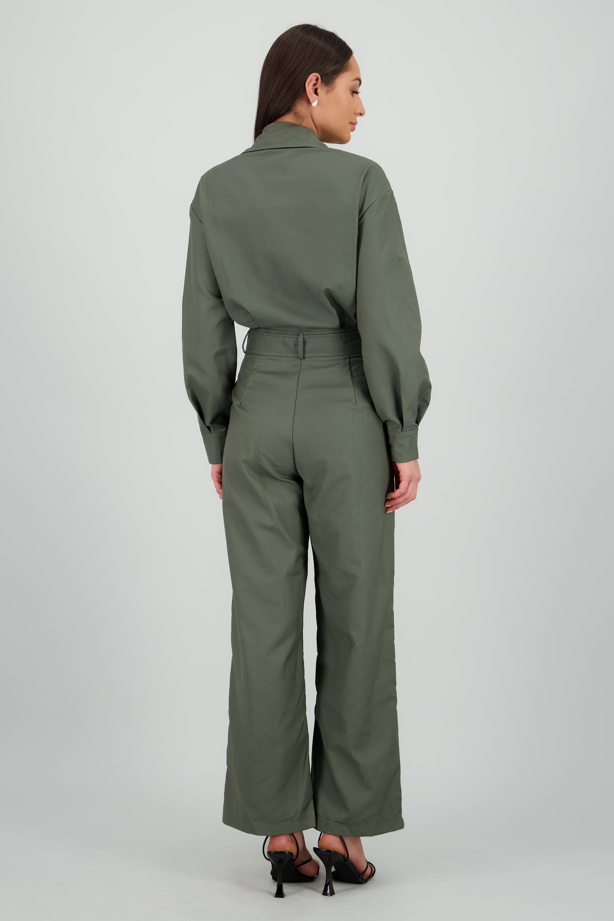 Jumpsuit manga larga cuello biker OLIVO