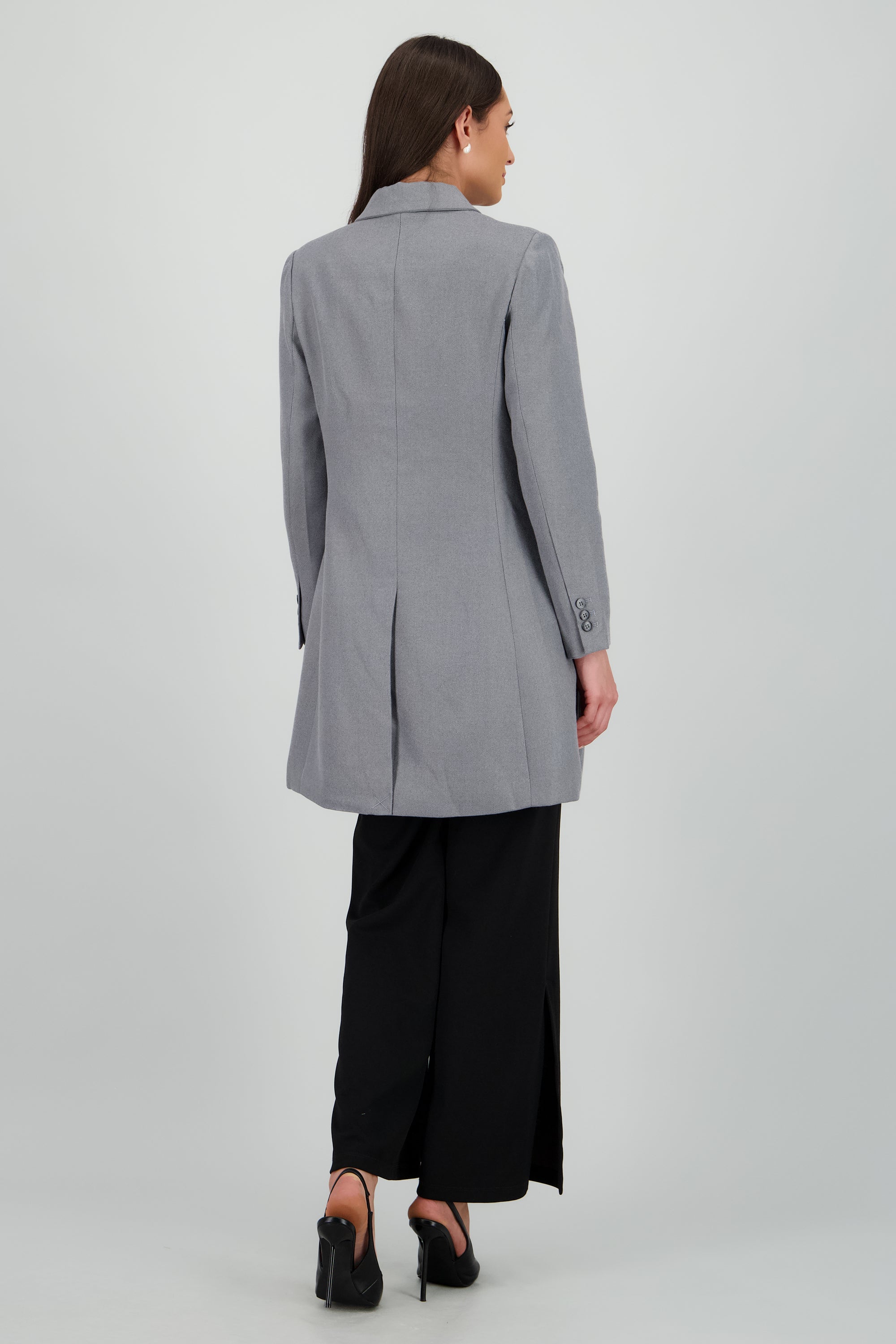Gabardina boton detalle bolsas GRIS JASPE