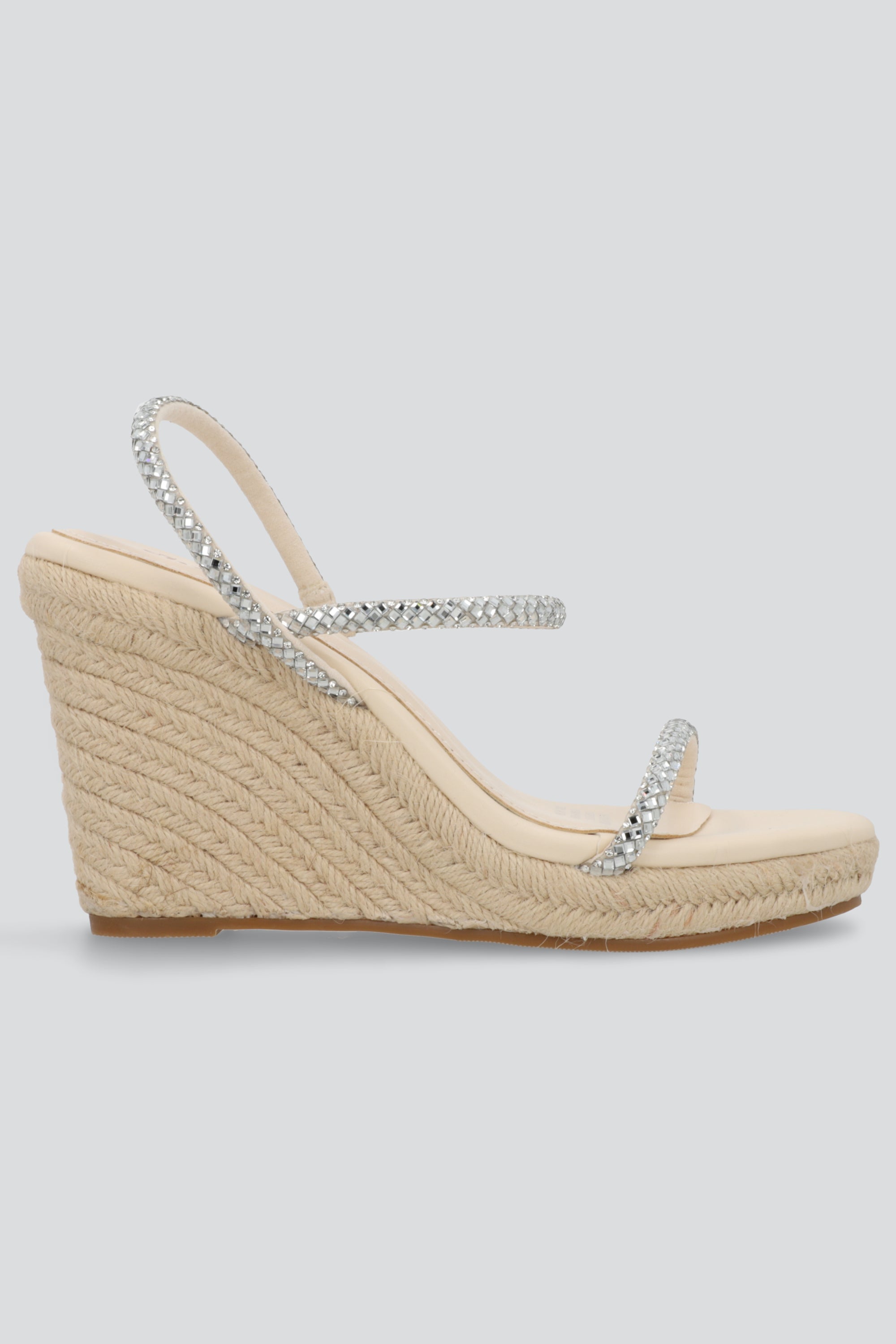 Cuña tiras brillos roca BEIGE