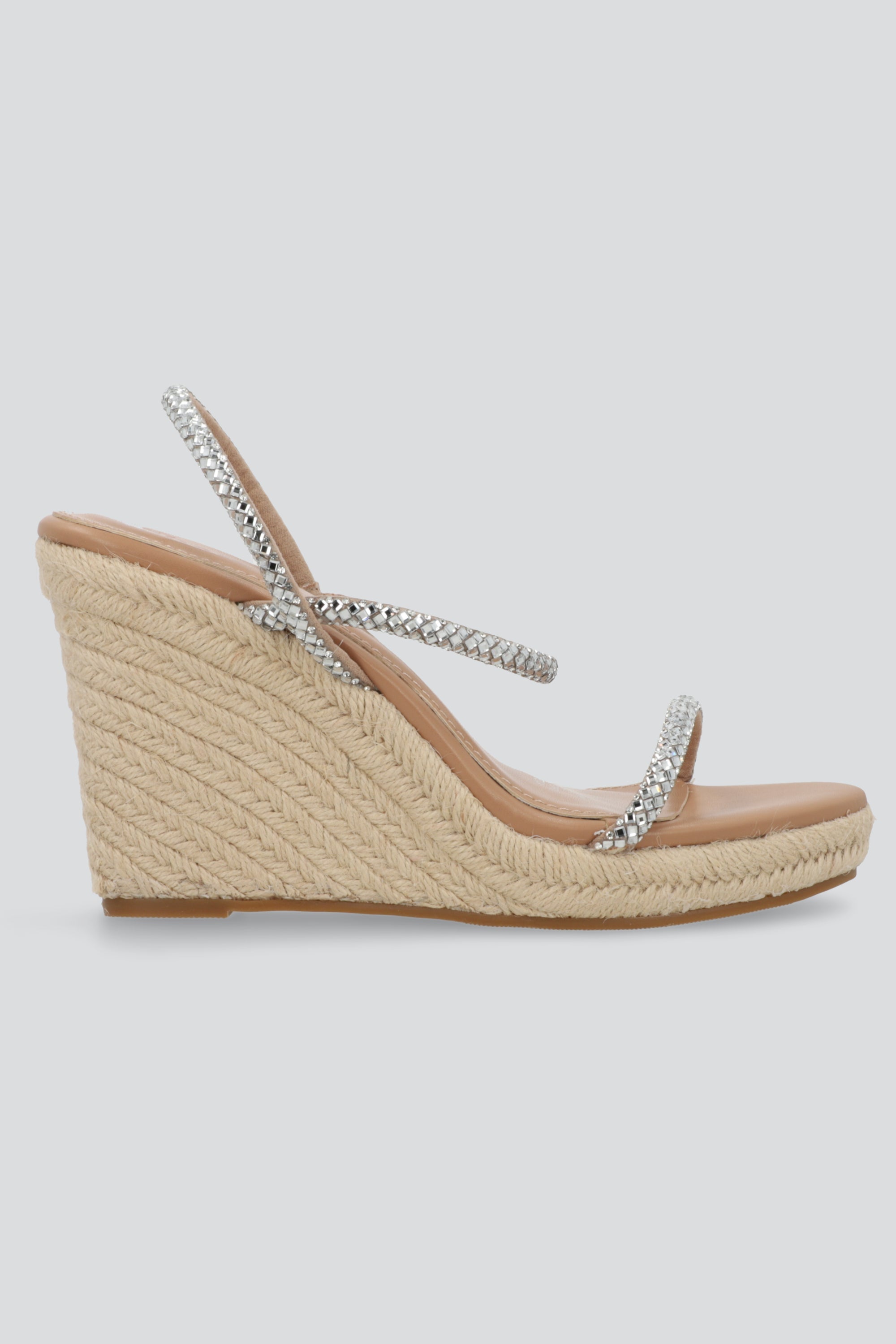 Cuña tiras brillos roca CAMELLO