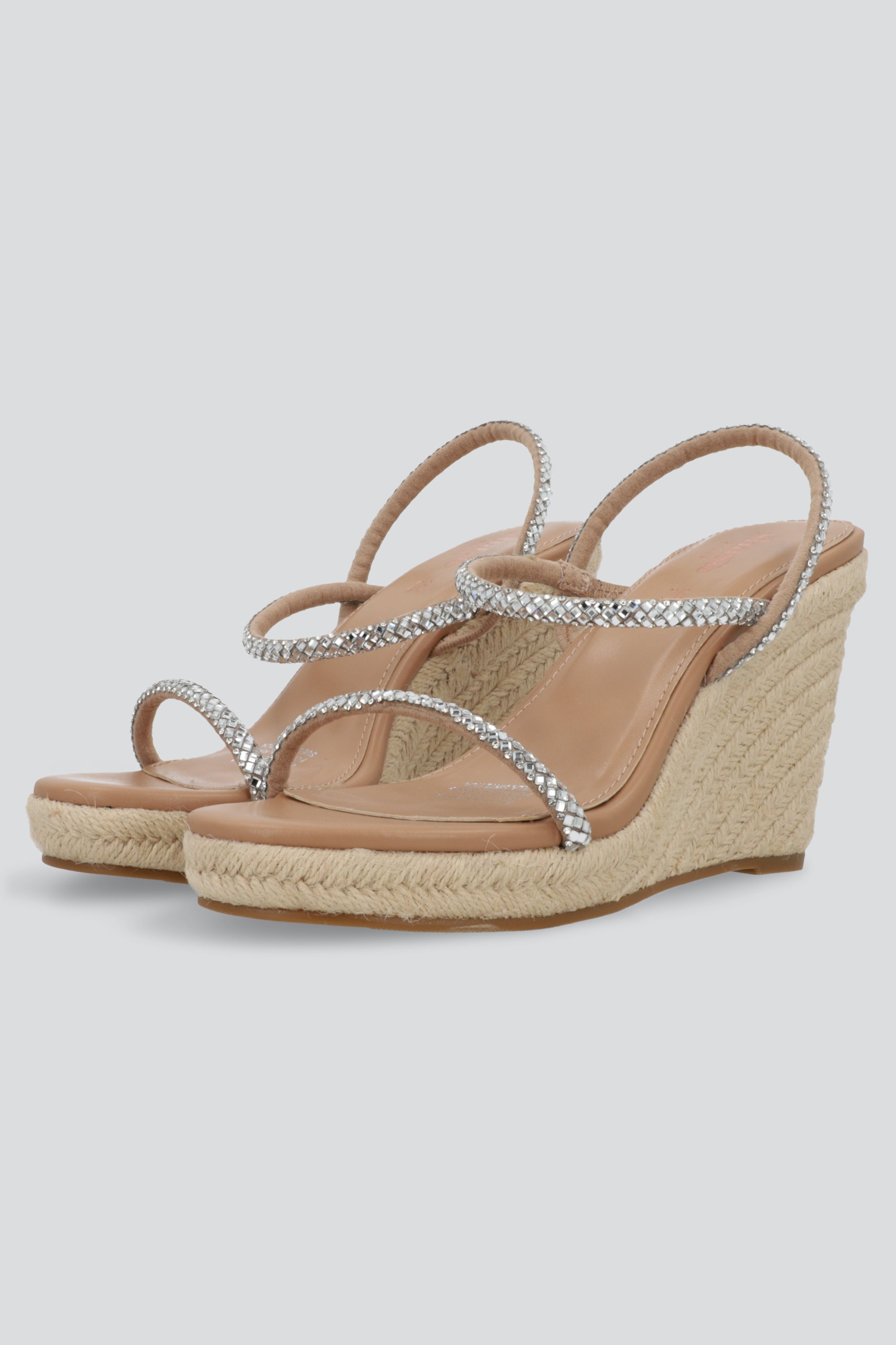 Cuña tiras brillos roca CAMELLO