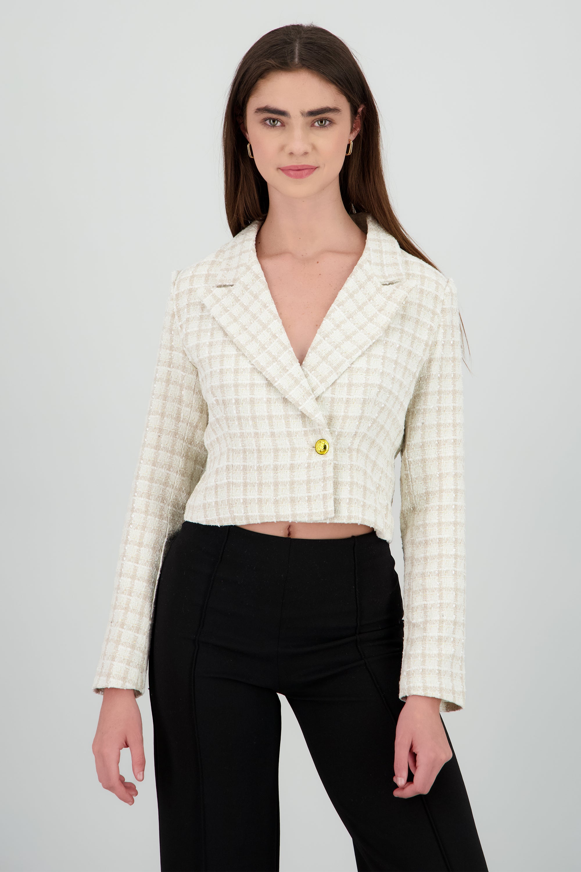 Saco crop tweed BEIGE