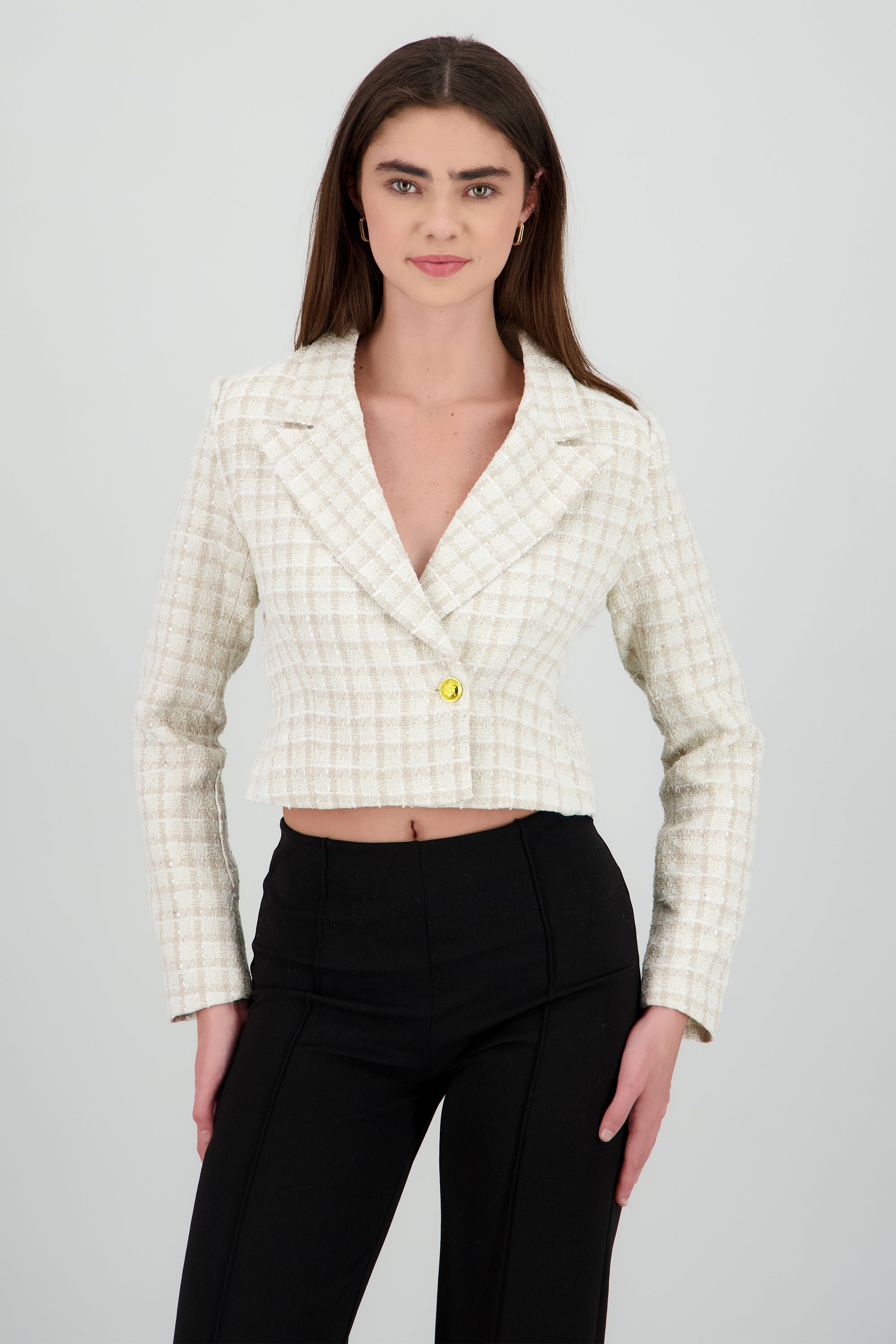 Saco crop tweed BEIGE