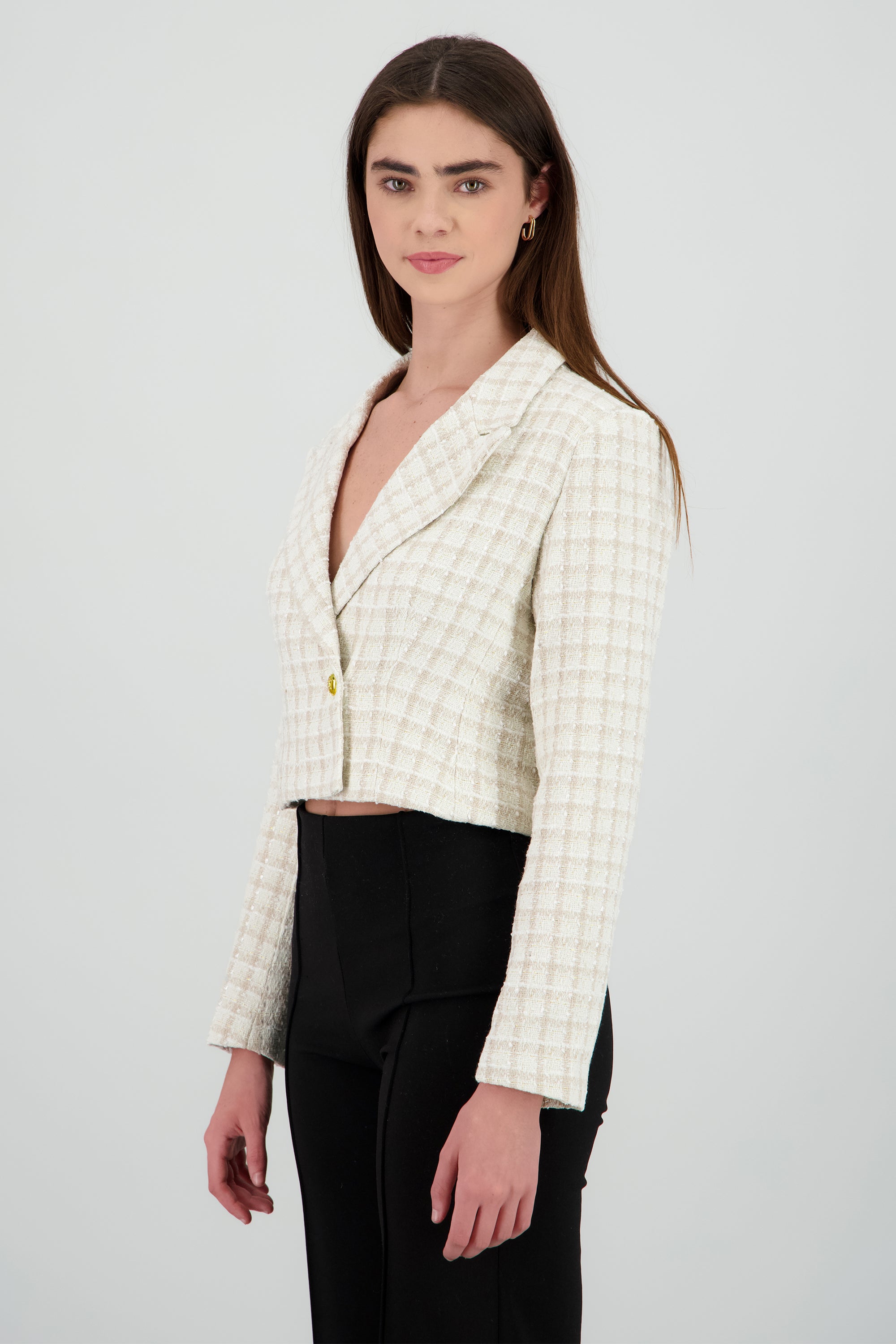 Saco crop tweed BEIGE