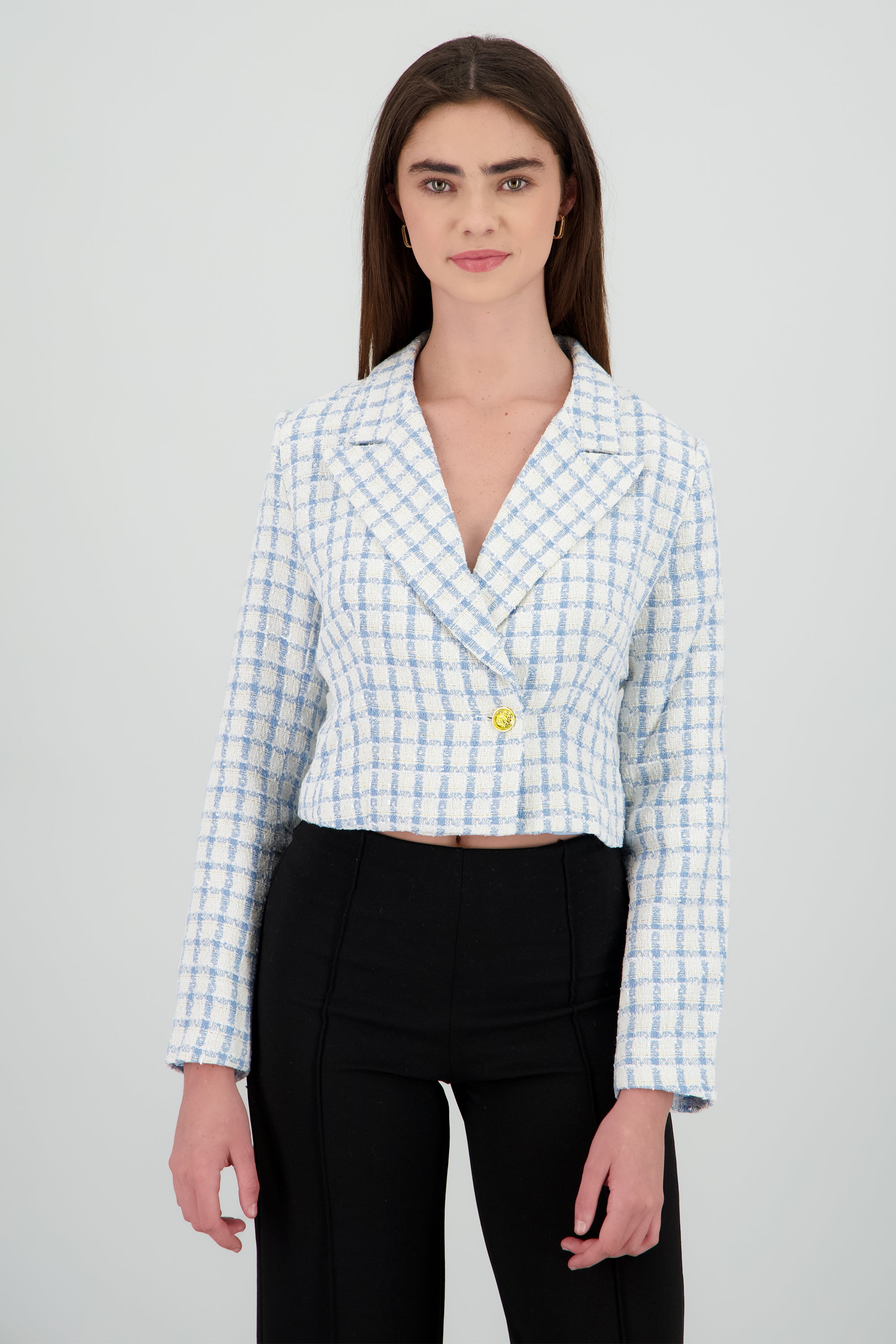 Saco crop tweed AZUL