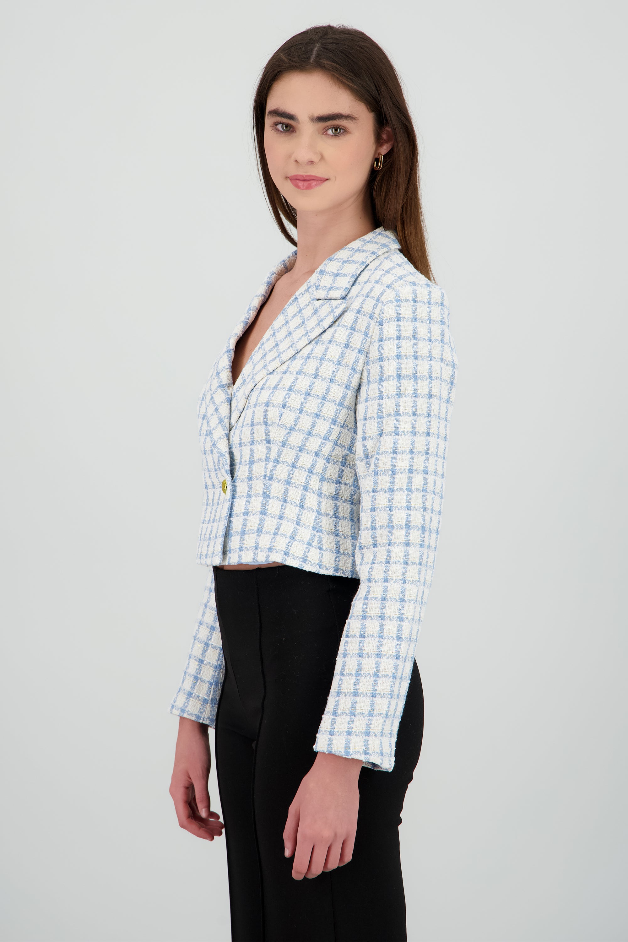 Saco crop tweed AZUL
