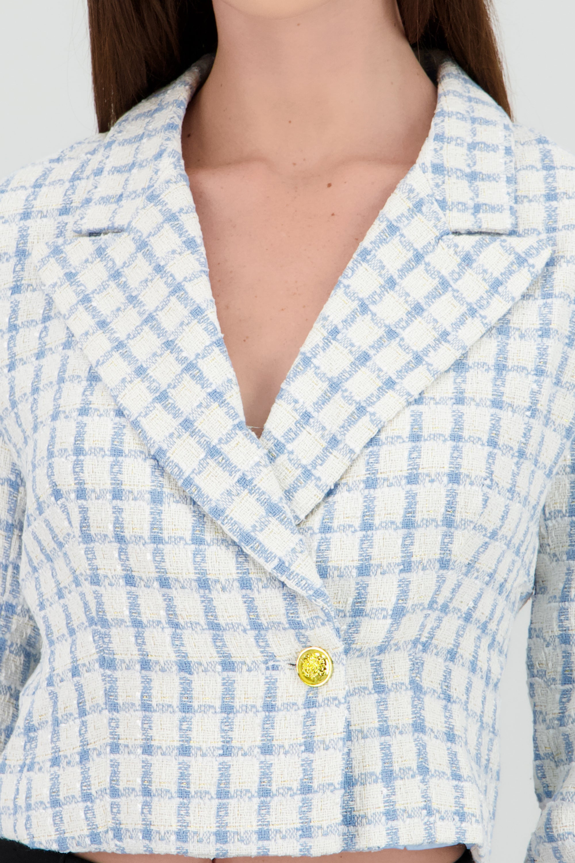 Saco crop tweed AZUL