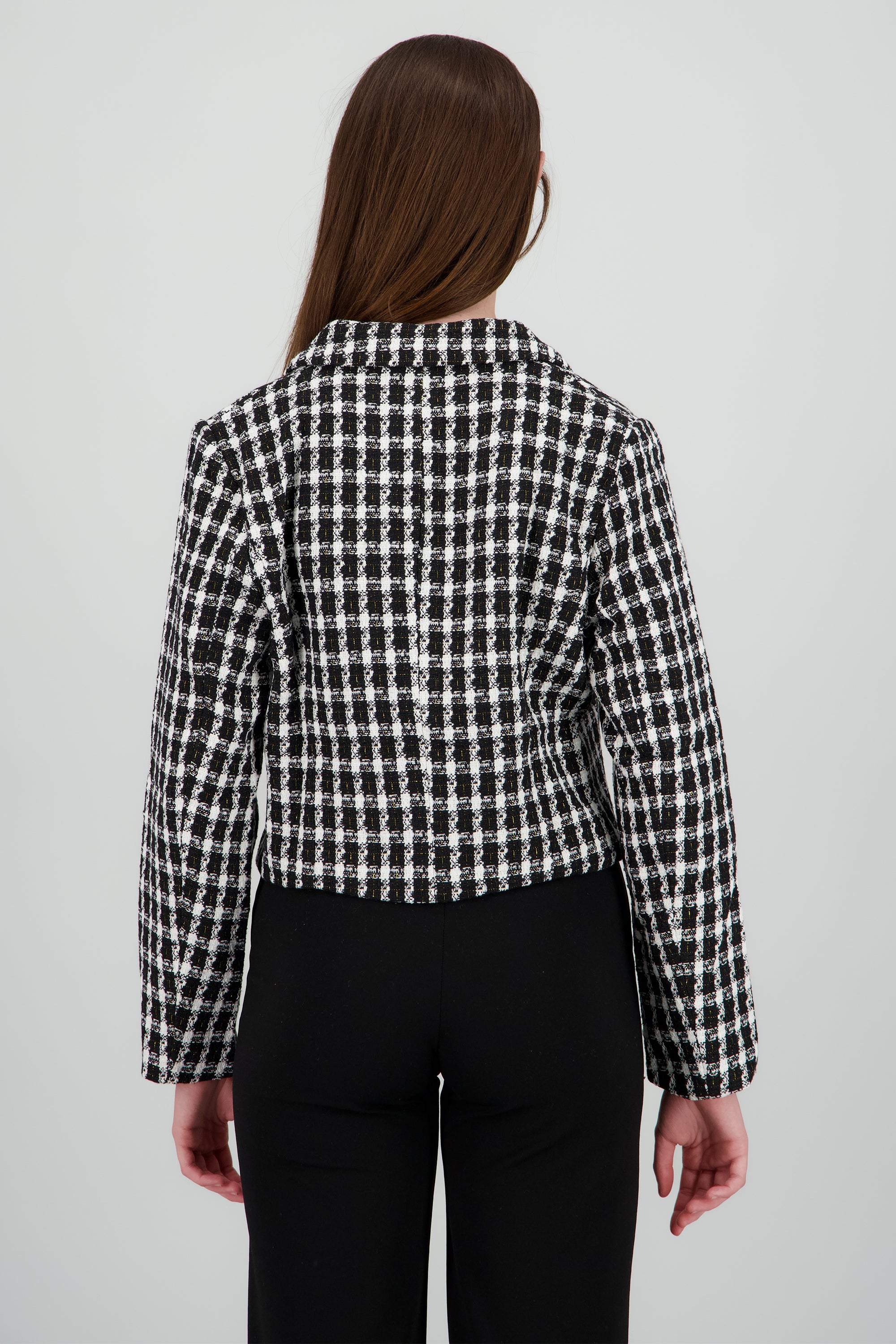 Saco crop tweed NEGRO
