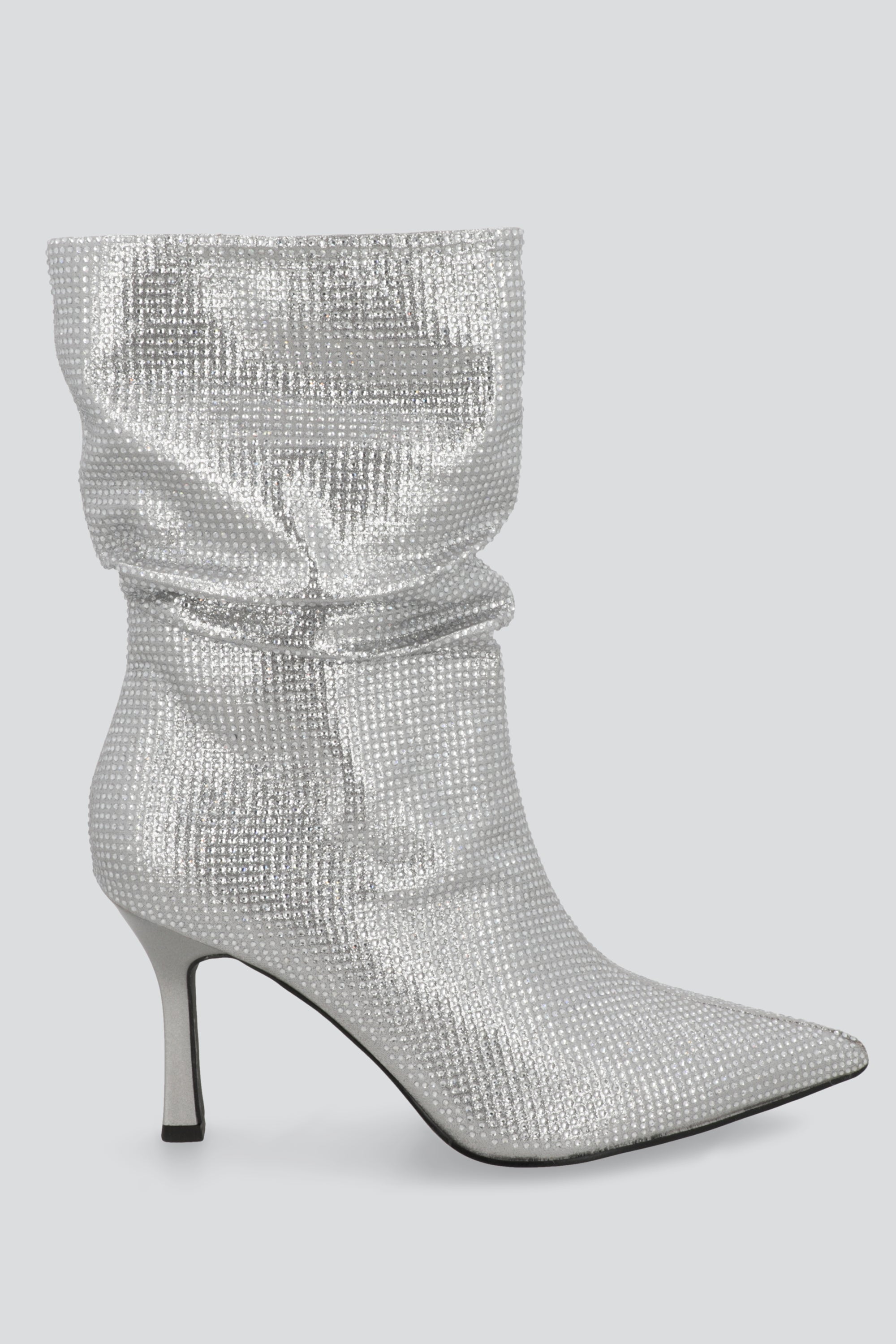 Botin slouchy full brillos PLATA