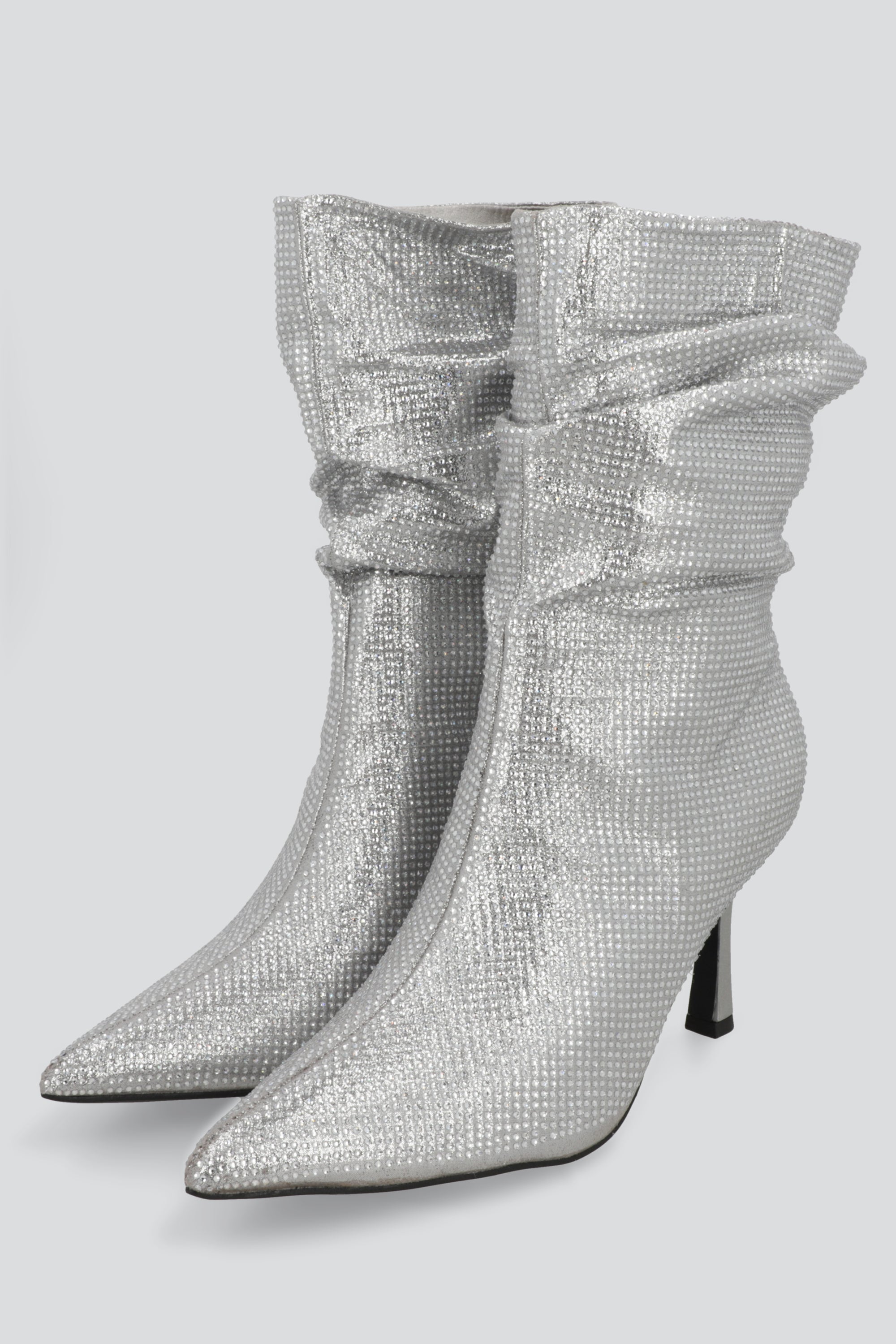 Botin slouchy full brillos PLATA