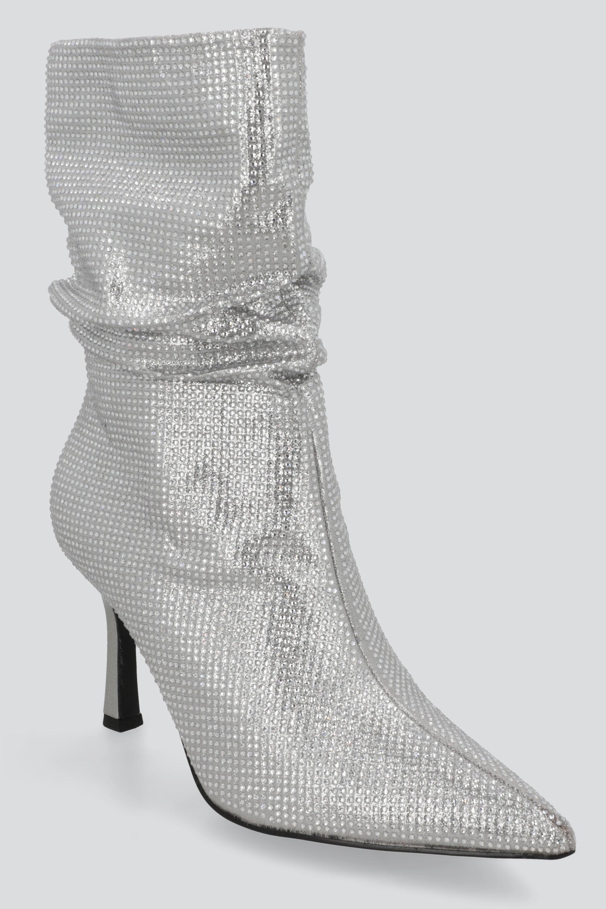 Botin slouchy full brillos PLATA