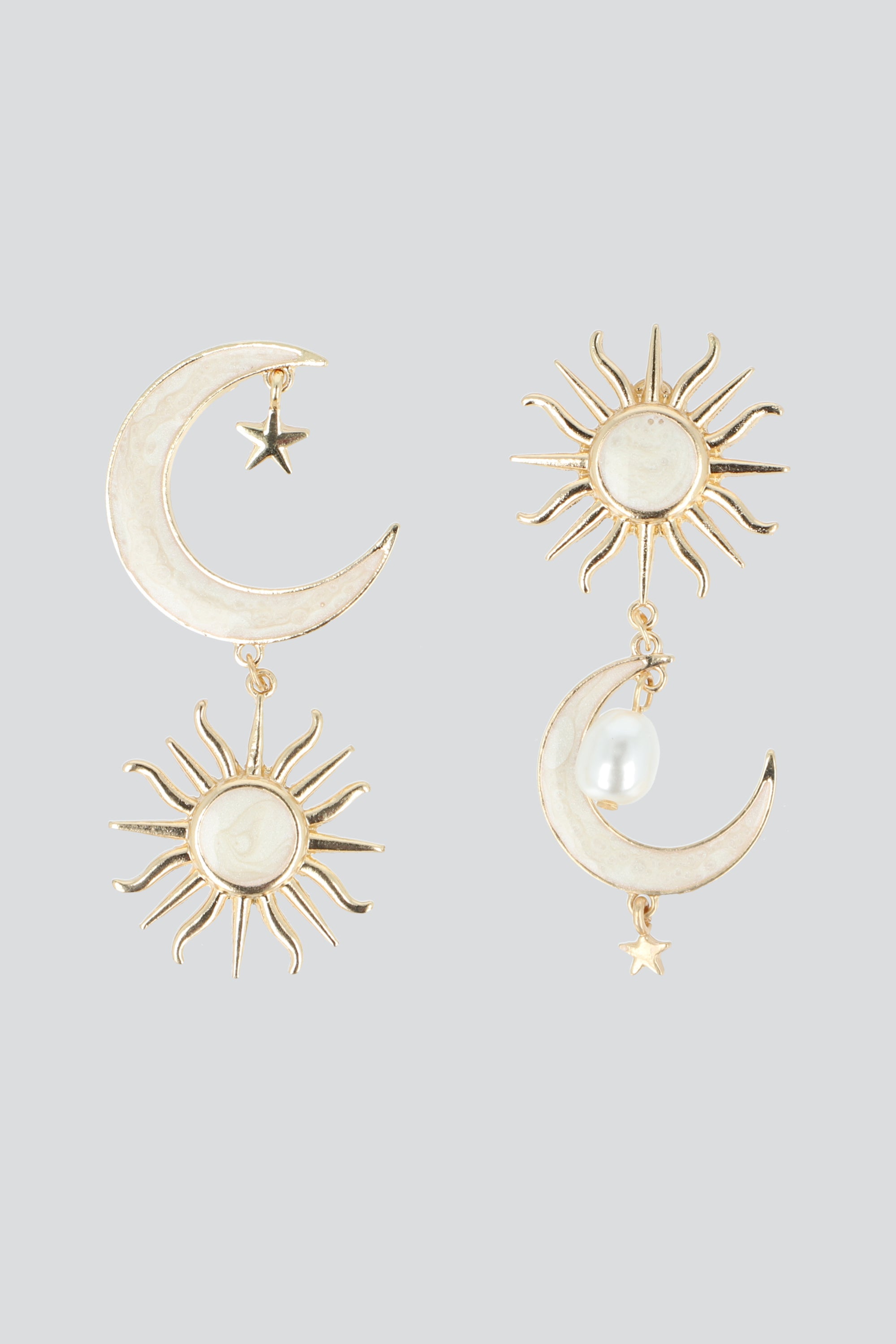 ARETES LUNA SOL COLOR BEIGE