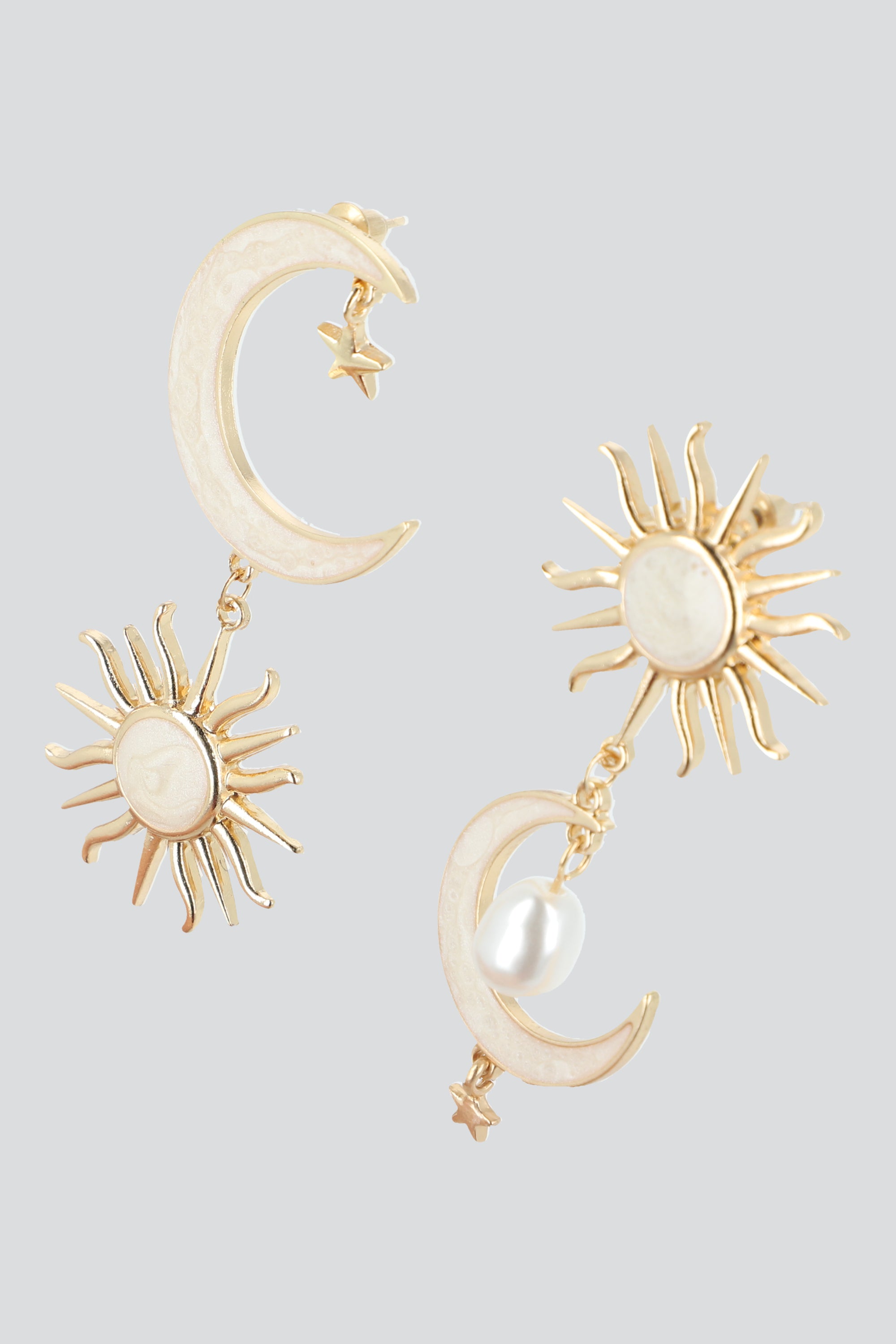 ARETES LUNA SOL COLOR BEIGE