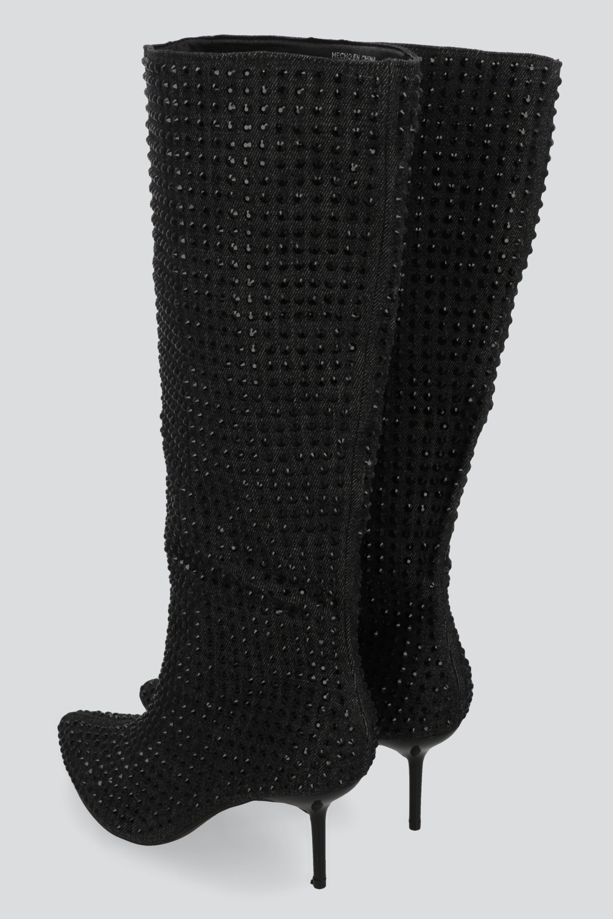 Bota pointy full brillos NEGRO