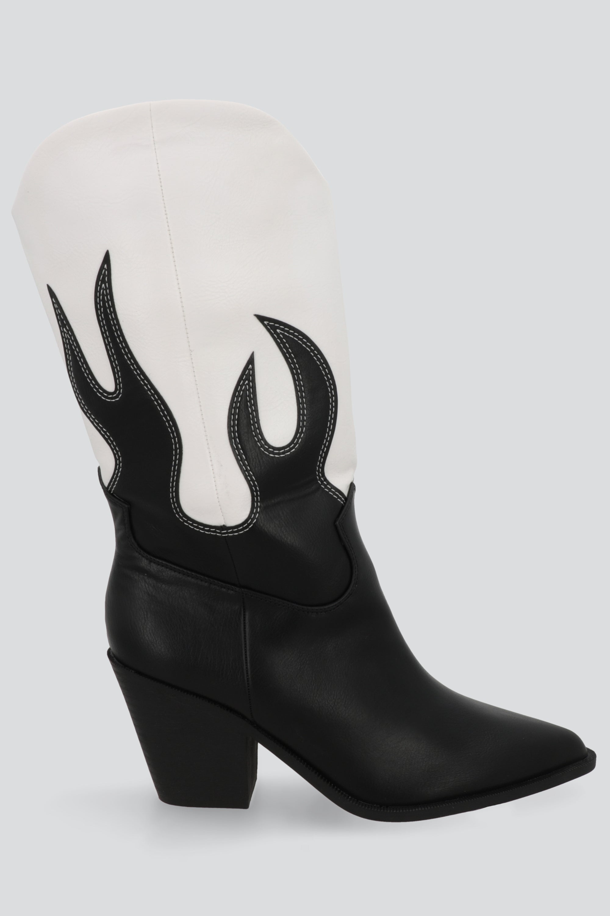 Bota vaquera flamas contraste NEGRO