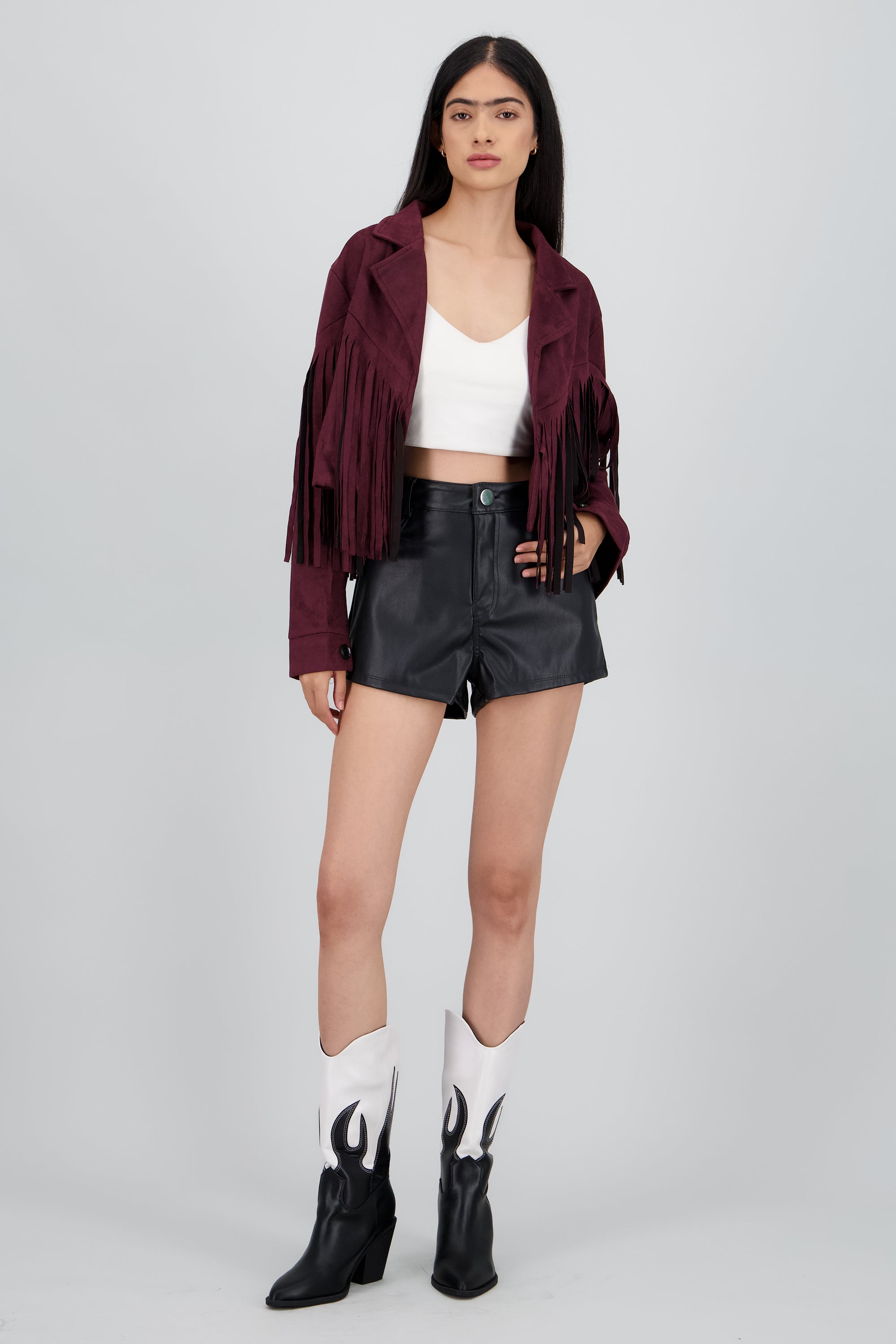 Bota vaquera flamas contraste NEGRO