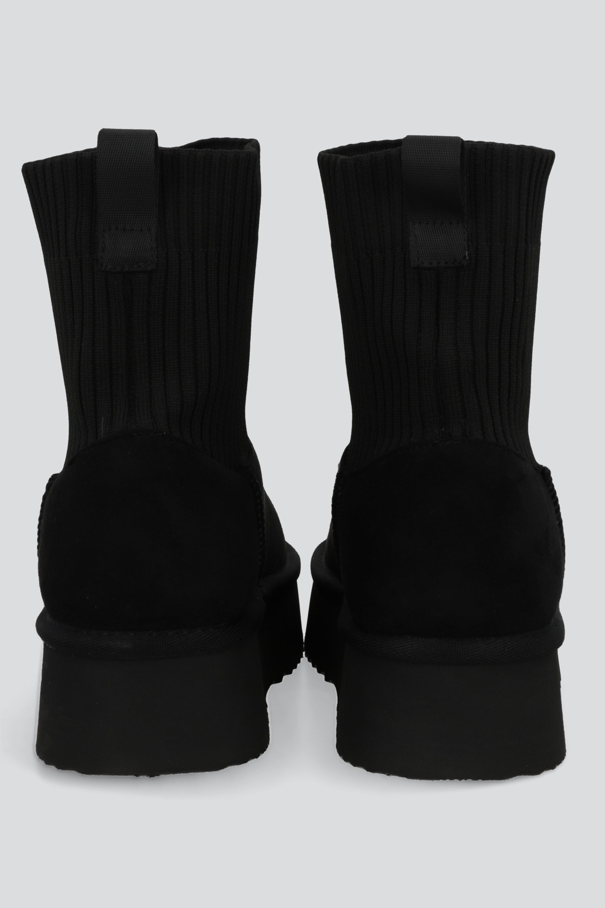 Bota invierno calceta tejida sherpa NEGRO