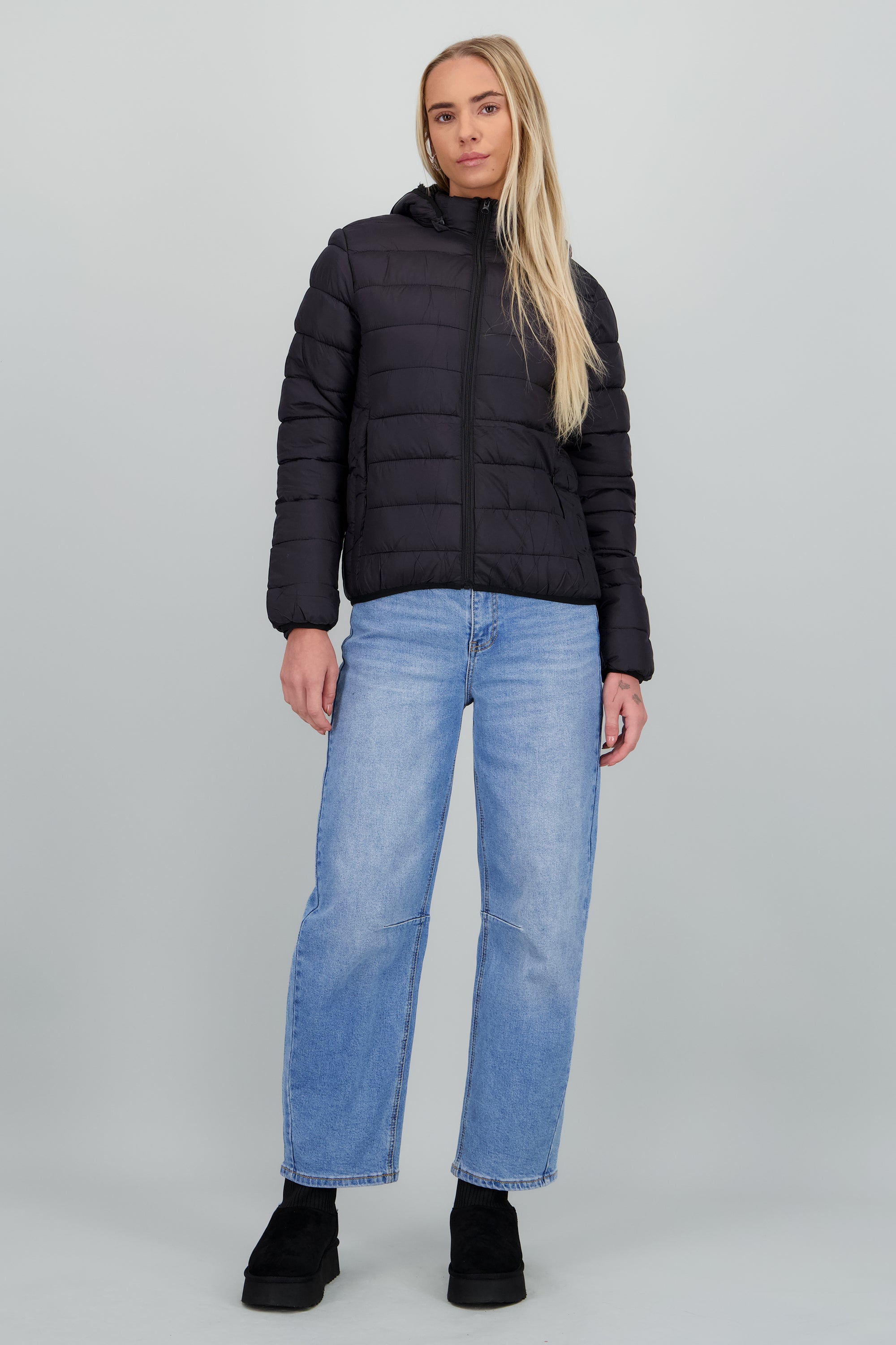 Bota invierno calceta tejida sherpa NEGRO