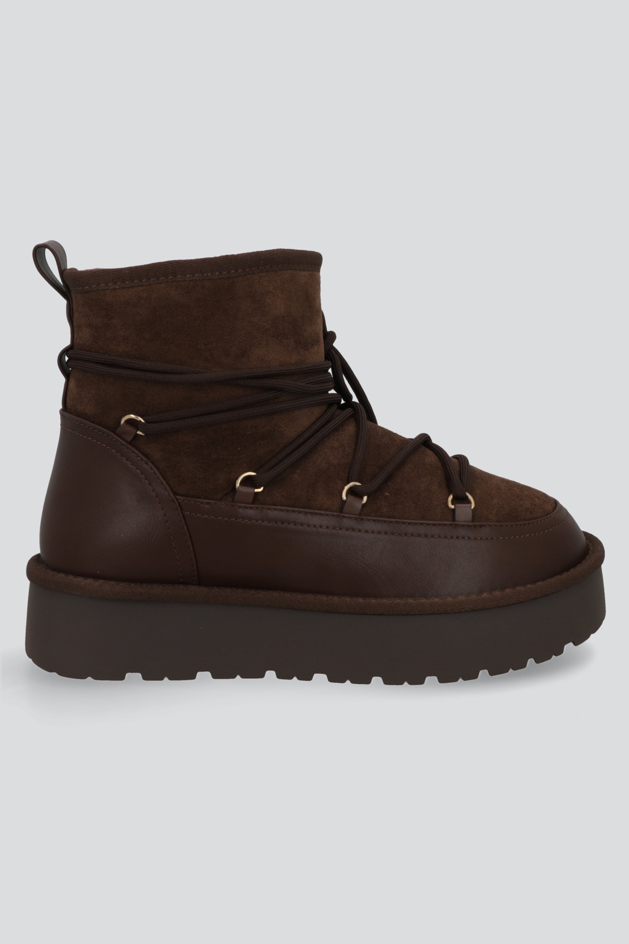 Bota invierno cordon plataforma CAFE