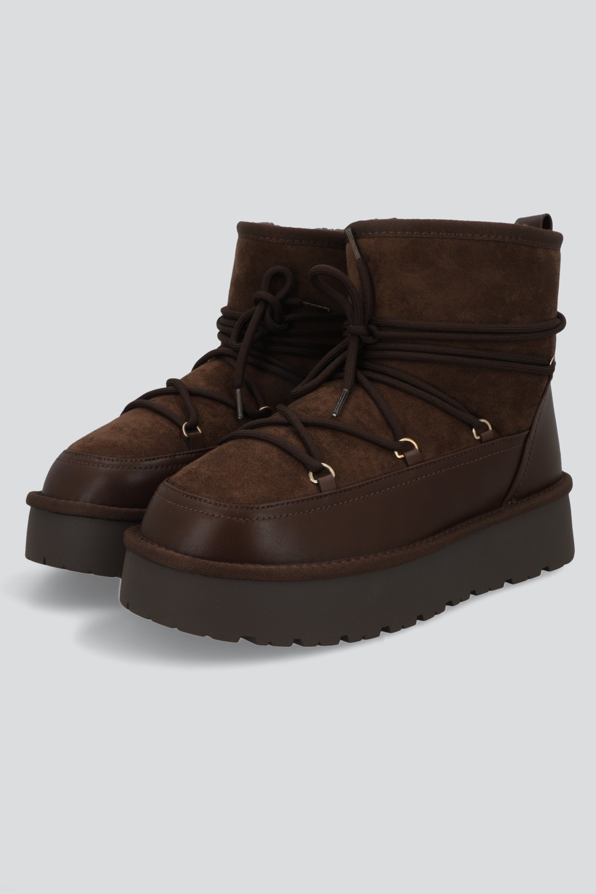 Bota invierno cordon plataforma CAFE