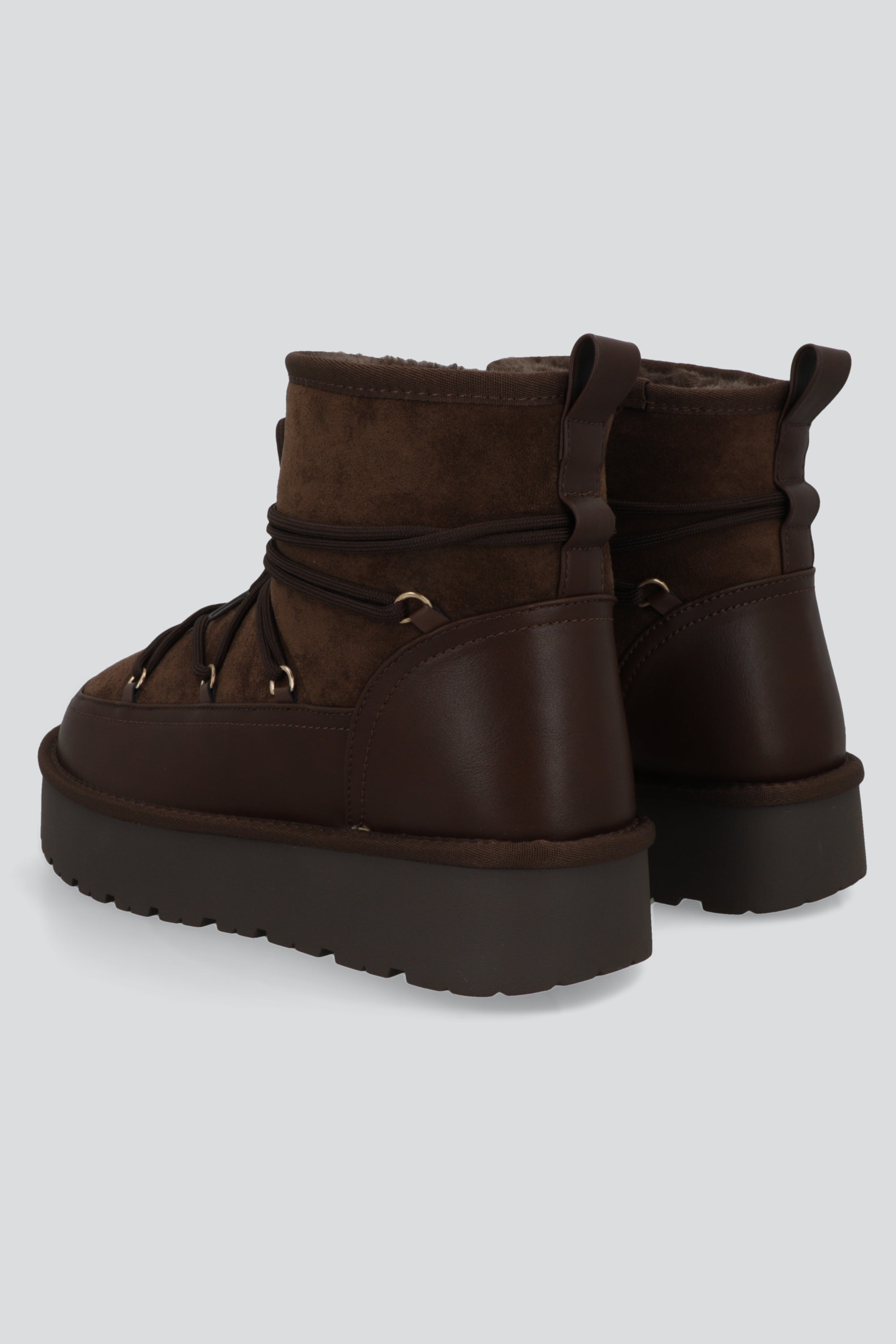 Bota invierno cordon plataforma CAFE